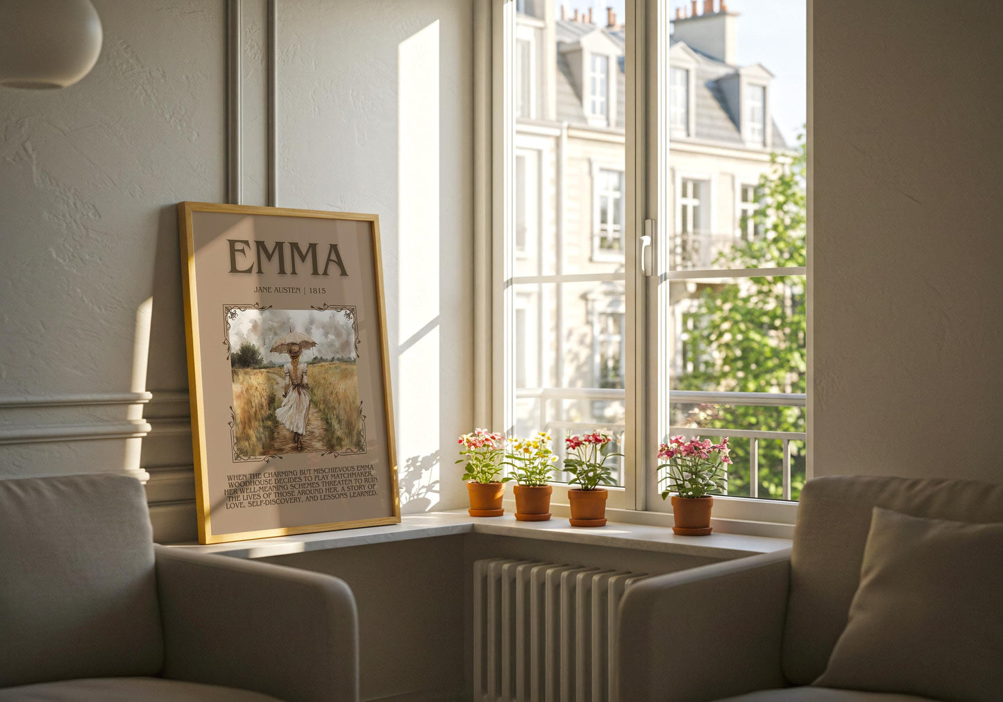 Emma by Jane Austen Descriptive,High Quality Poster. Free Delivery Wall Art. Author and Blurb Book Artwork. Book Summary Gift Present