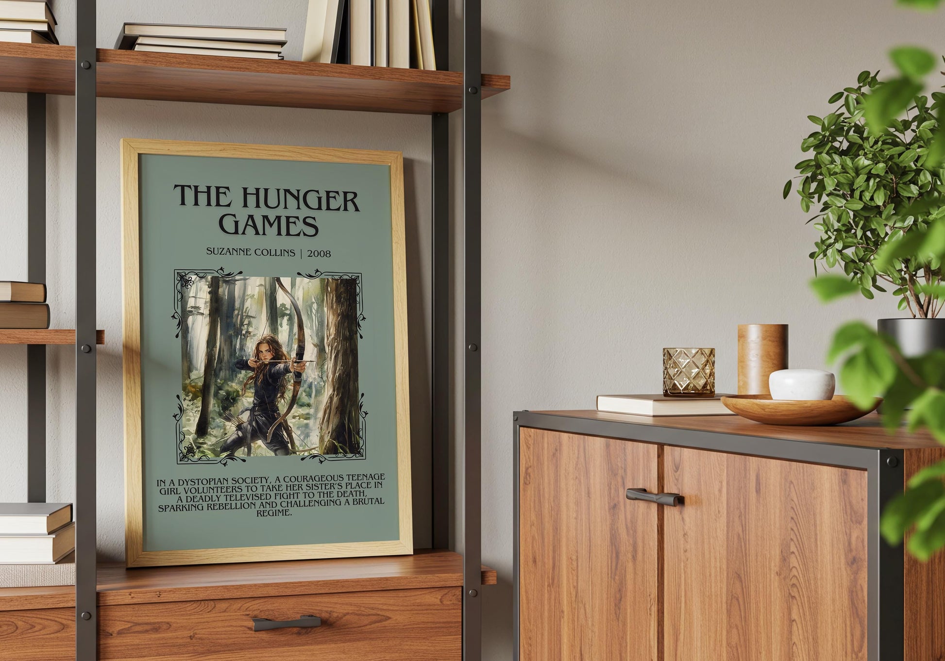 Hunger Games by Suzanne Collins Descriptive, High Quality Poster Print.Free Delivery Wall Art.Author and Blurb Book Artwork Gift Art