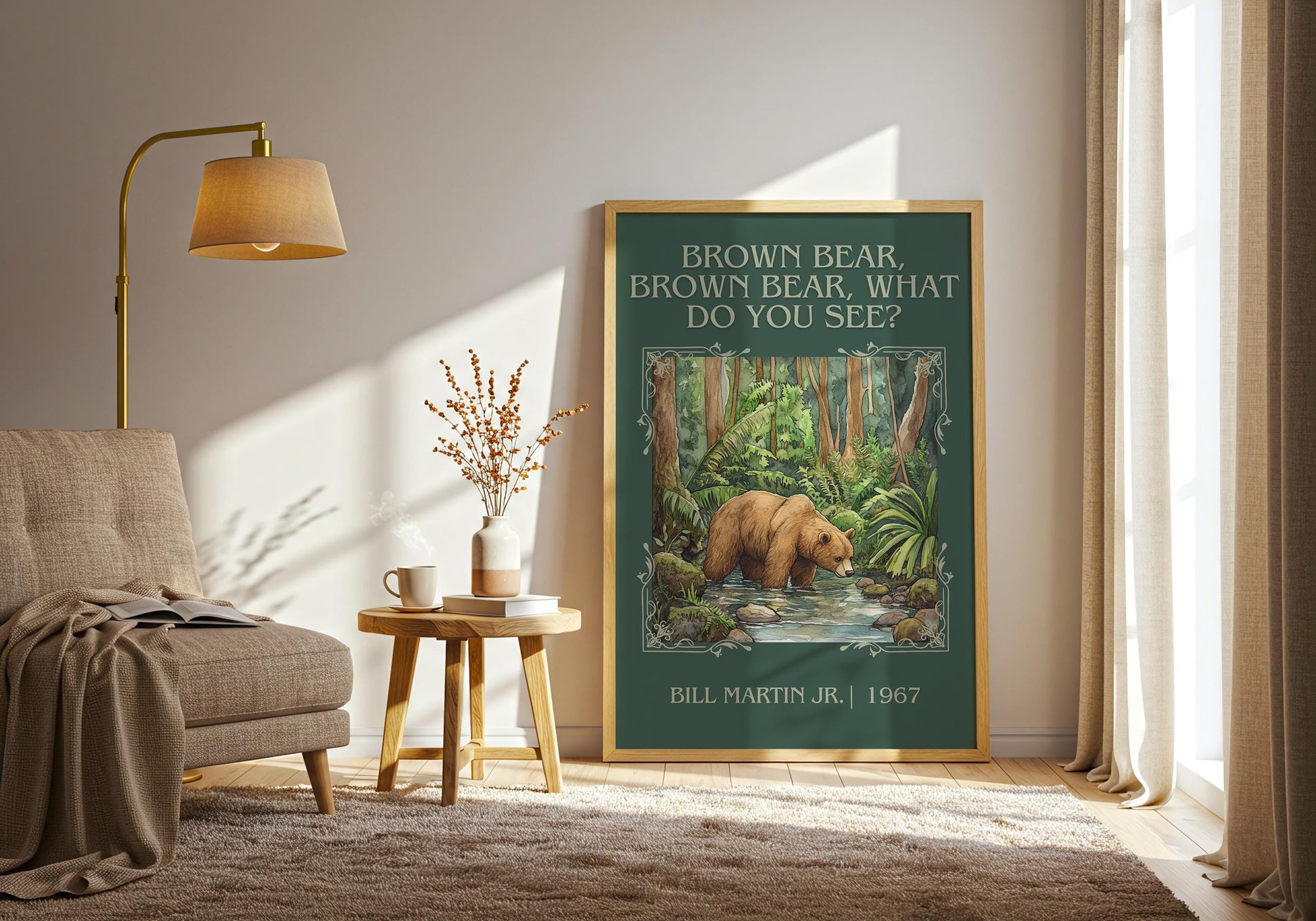 Brown Bear Brown Bear What Do You See? by Bill Martin Jr. High Quality Poster Print. Free Delivery Wall Art Author Book / Novel Artwork Gift