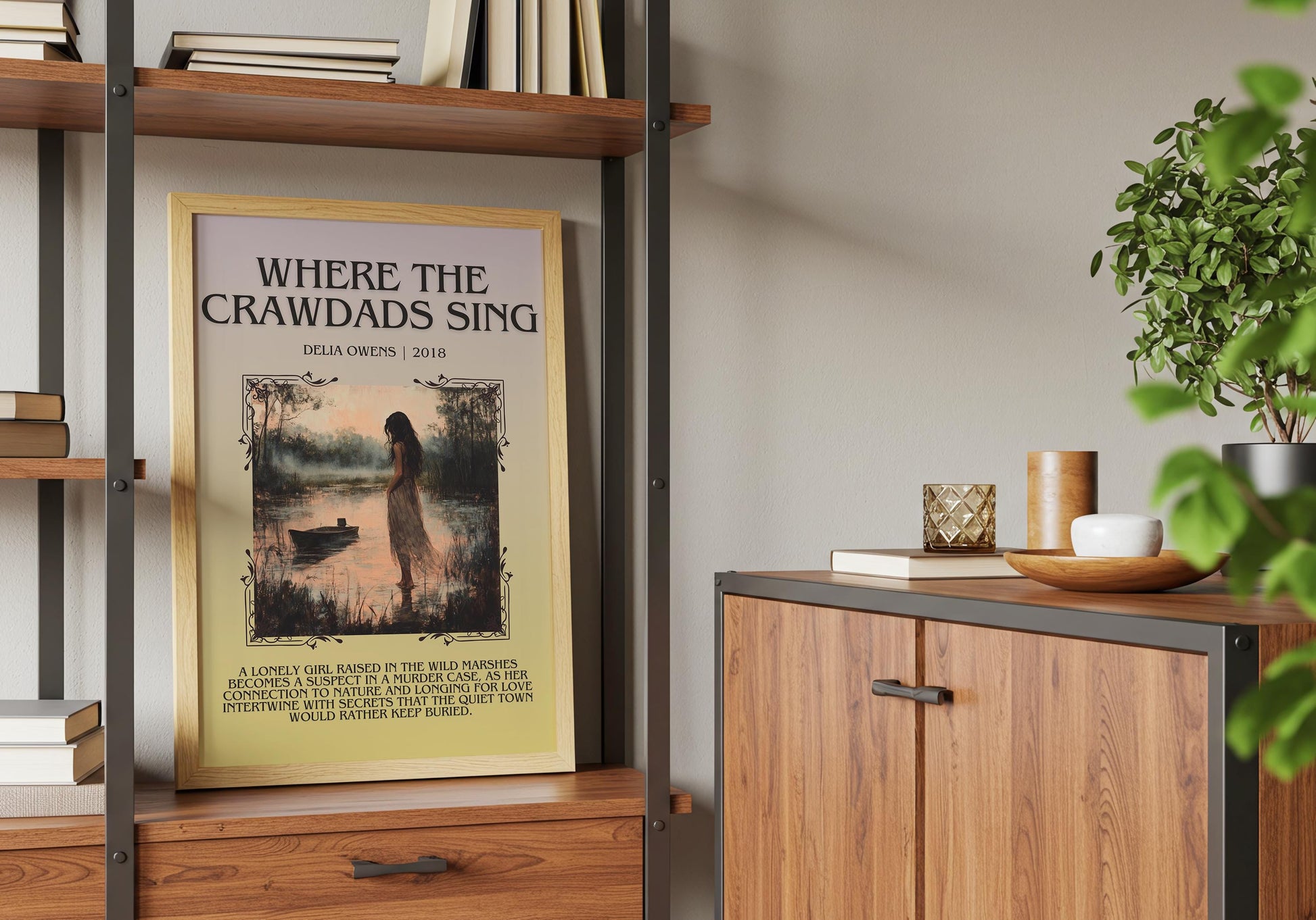 Where The Crawdads Sing by Delia Owens Descriptive, High Quality Poster Print.Free Delivery Wall Art.Author and Blurb Book Artwork Gift Art