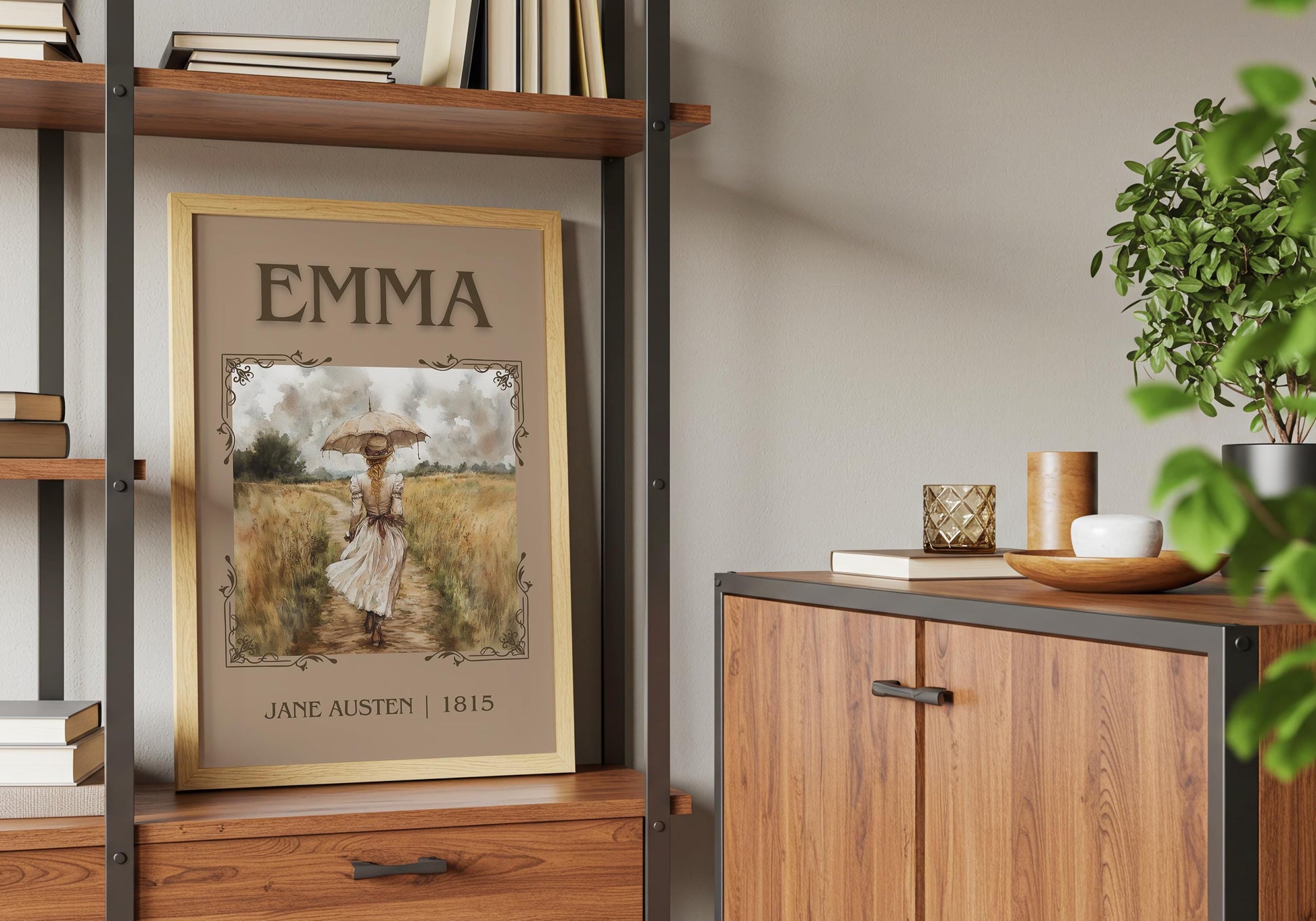 Emma by Jane Austen High Quality Poster Print. Free Delivery Wall Art. Author and Blurb Book / Novel Artwork Decor Gift Present Minimalist