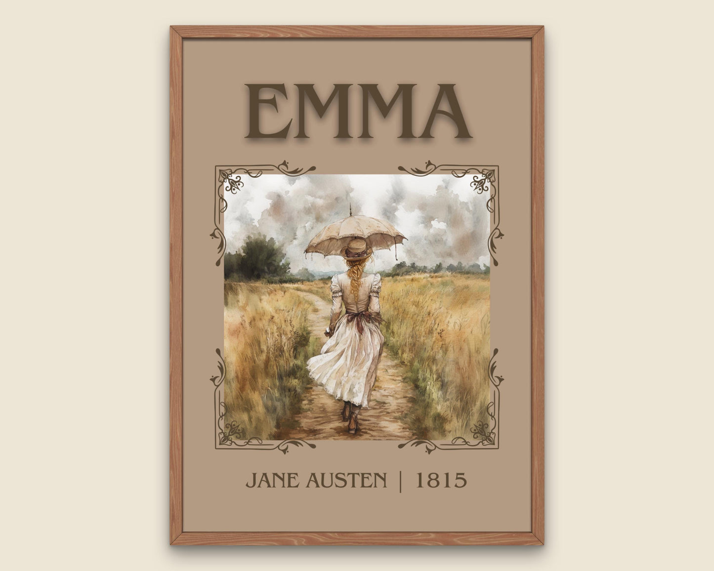 Emma by Jane Austen High Quality Poster Print. Free Delivery Wall Art. Author and Blurb Book / Novel Artwork Decor Gift Present Minimalist