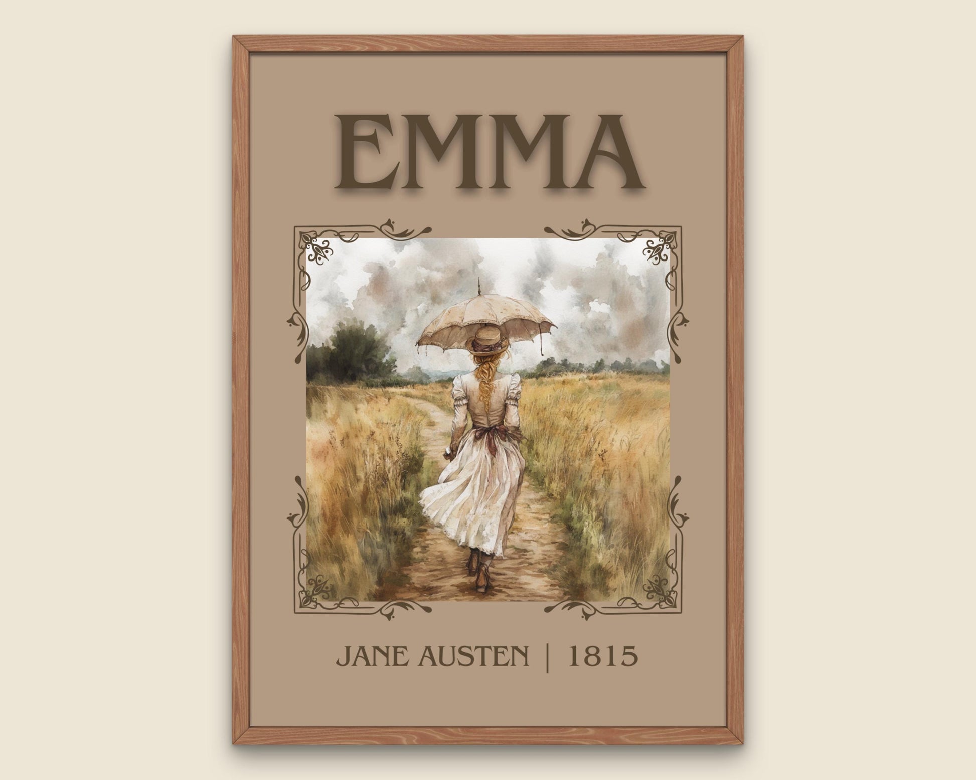 Emma by Jane Austen High Quality Poster Print. Free Delivery Wall Art. Author and Blurb Book / Novel Artwork Decor Gift Present Minimalist