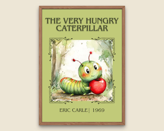 The Very Hungry Caterpillar by Eric Carle High Quality Poster Print. Free Delivery Wall Art. Author and Blurb Book / Novel Minimalist Art