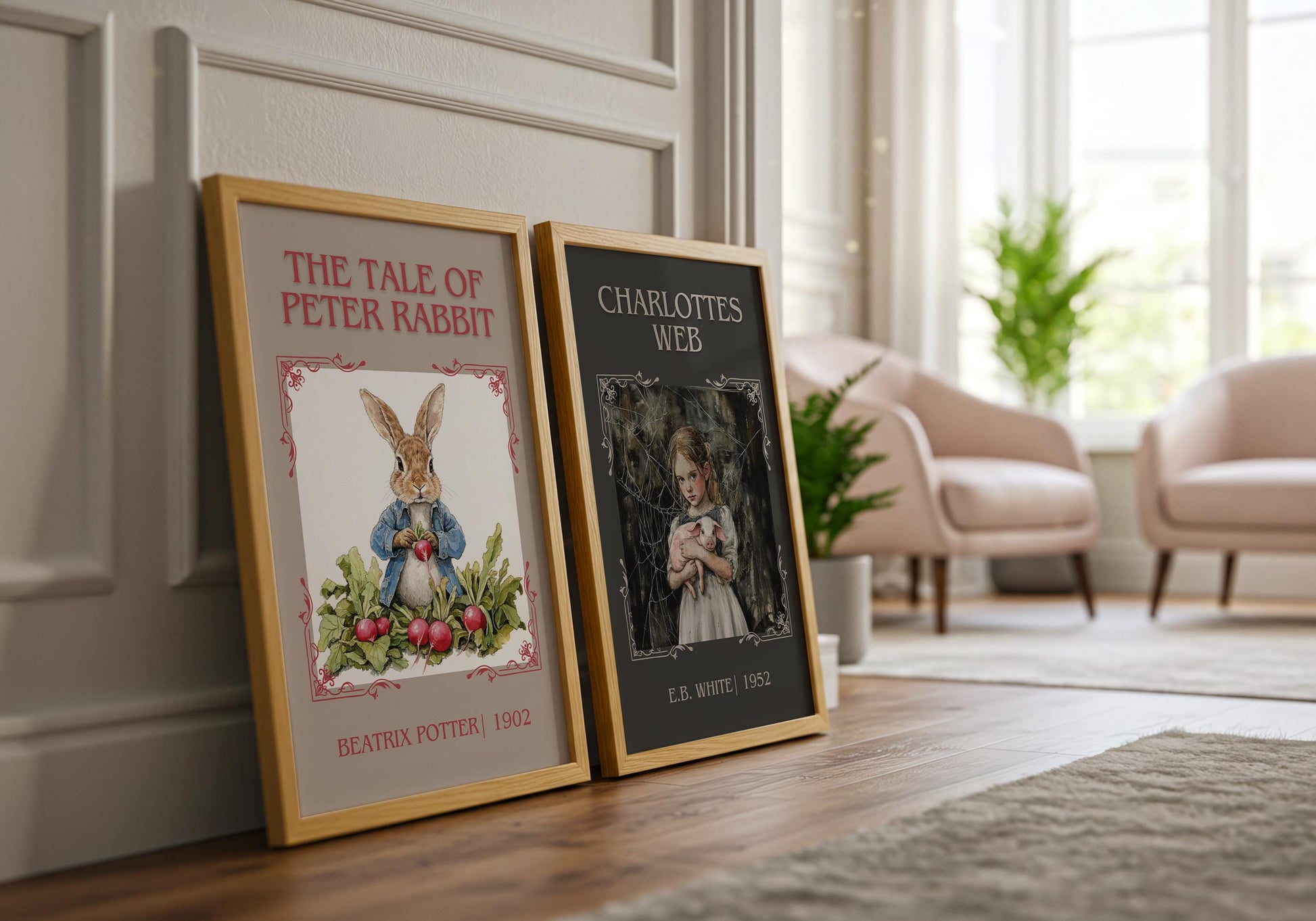 The Tale Of Peter Rabbit by Beatrix Potter High Quality Poster Print. Free Delivery Wall Art. Author and Blurb Book/Novel Minimalist Art