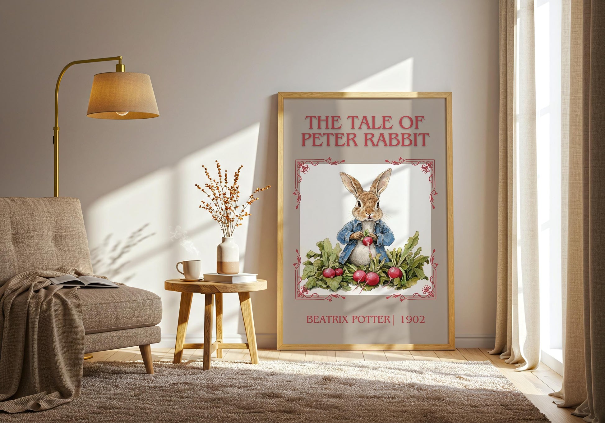 The Tale Of Peter Rabbit by Beatrix Potter High Quality Poster Print. Free Delivery Wall Art. Author and Blurb Book/Novel Minimalist Art