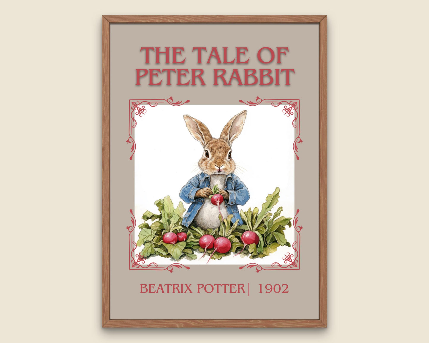 The Tale Of Peter Rabbit by Beatrix Potter High Quality Poster Print. Free Delivery Wall Art. Author and Blurb Book/Novel Minimalist Art