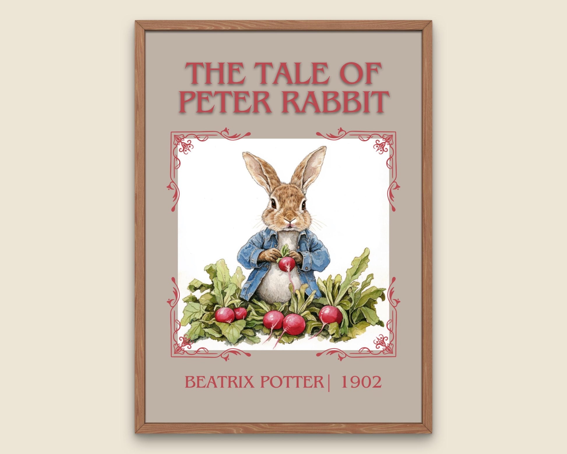 The Tale Of Peter Rabbit by Beatrix Potter High Quality Poster Print. Free Delivery Wall Art. Author and Blurb Book/Novel Minimalist Art