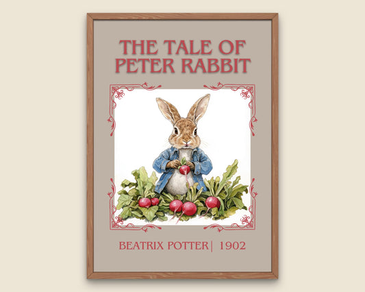 The Tale Of Peter Rabbit by Beatrix Potter High Quality Poster Print. Free Delivery Wall Art. Author and Blurb Book/Novel Minimalist Art
