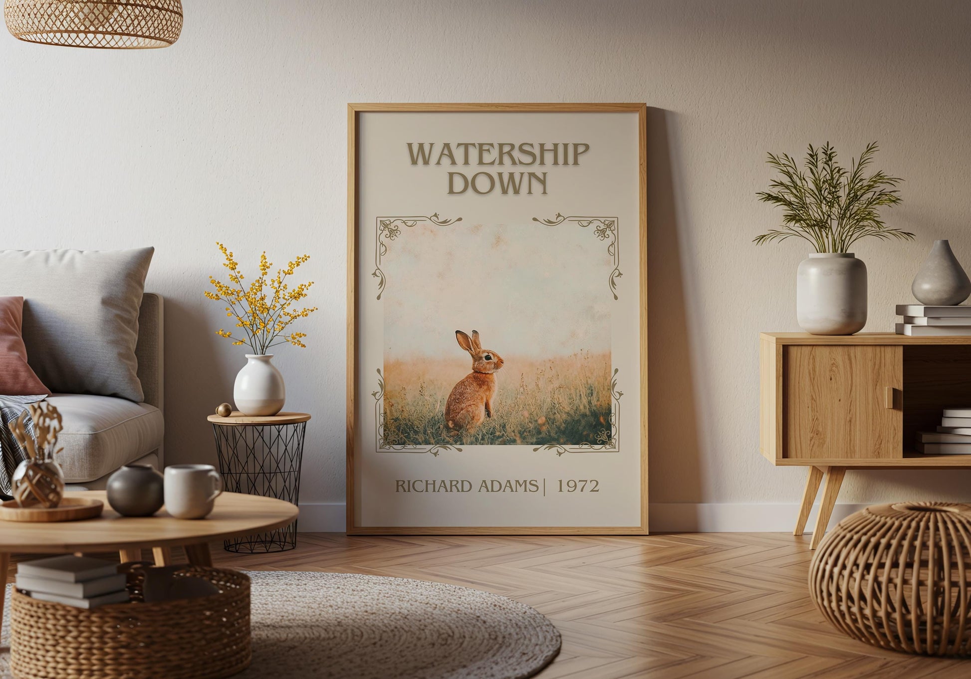 Watership Down by Richard Adams High Quality Poster Print. Free Delivery Wall Art. Author and Blurb Book / Novel Minimalist Art.Kids Gift
