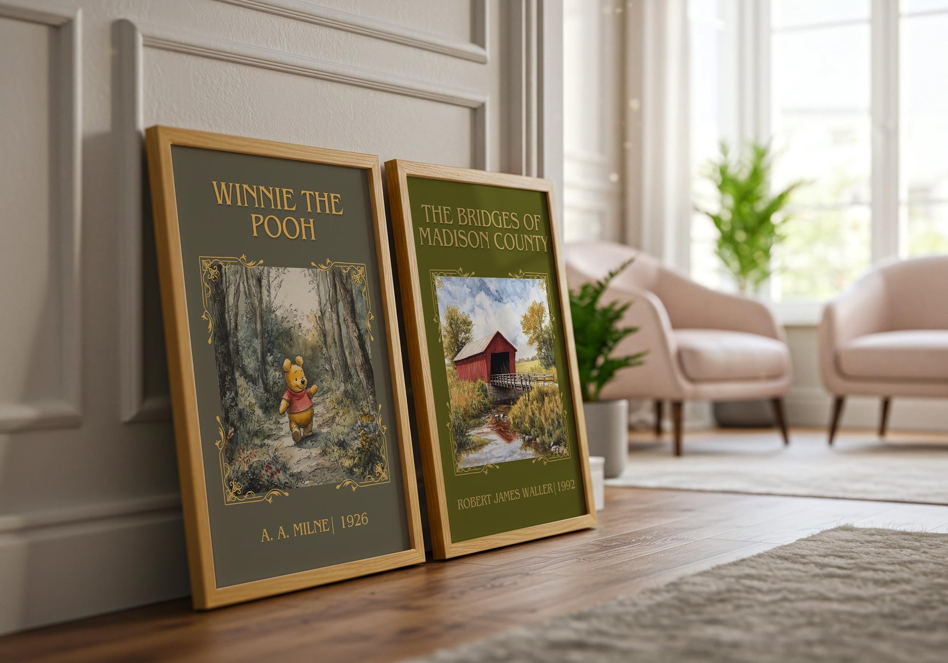 Winnie the Pooh by A.A. Milne High Quality Poster Print. Free Delivery Wall Art. Author and Blurb Book / Novel Minimalist Art.Kids Gift