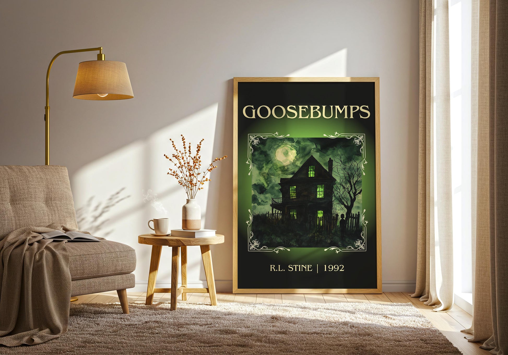 Goosebumps by R.L. Stine High Quality Poster Print. Free Delivery Wall Art. Author & Blurb Book/Novel Minimalist Home Art Gift Cover
