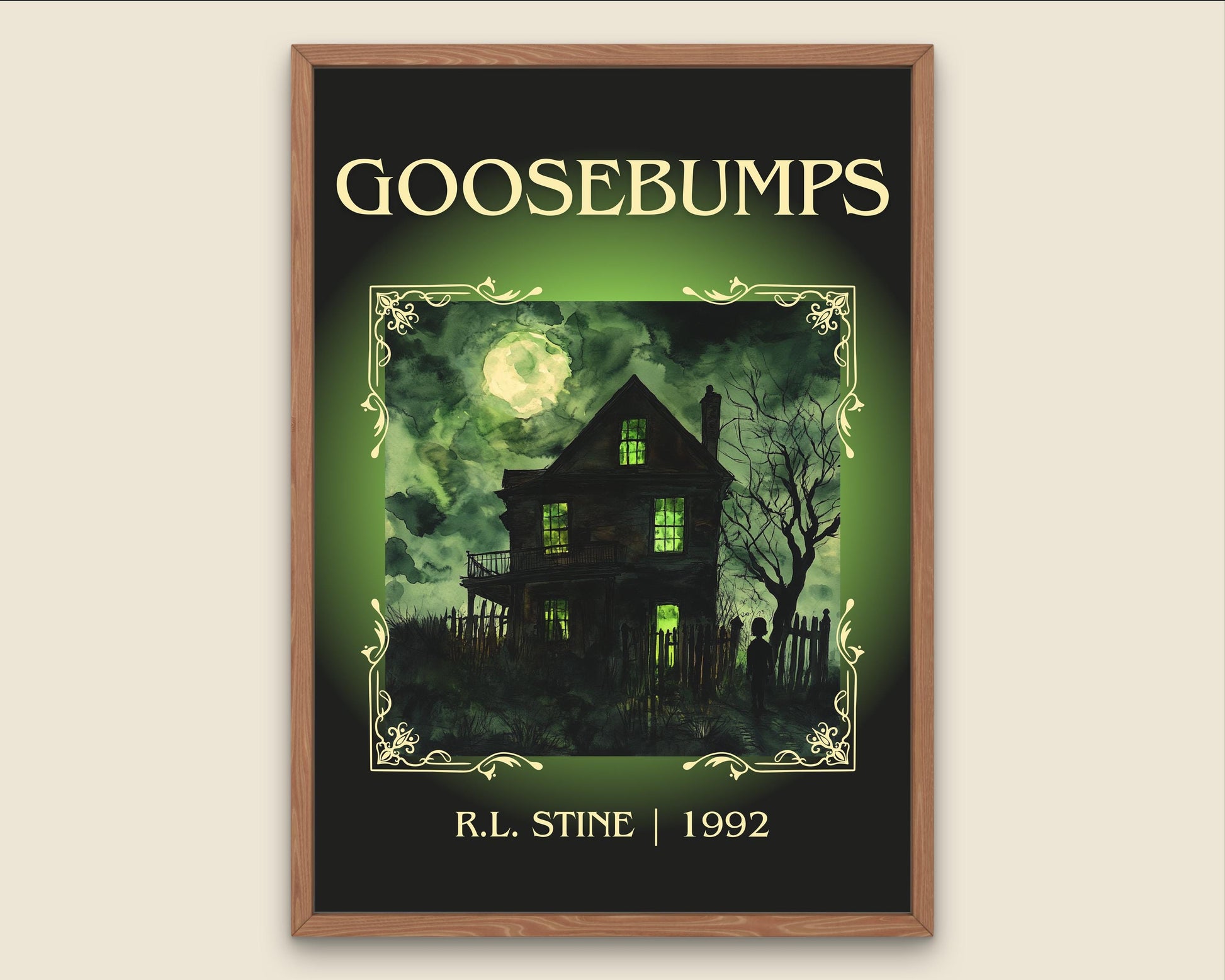 Goosebumps by R.L. Stine High Quality Poster Print. Free Delivery Wall Art. Author & Blurb Book/Novel Minimalist Home Art Gift Cover