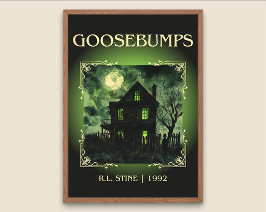 Goosebumps by R.L. Stine High Quality Poster Print. Free Delivery Wall Art. Author & Blurb Book/Novel Minimalist Home Art Gift Cover