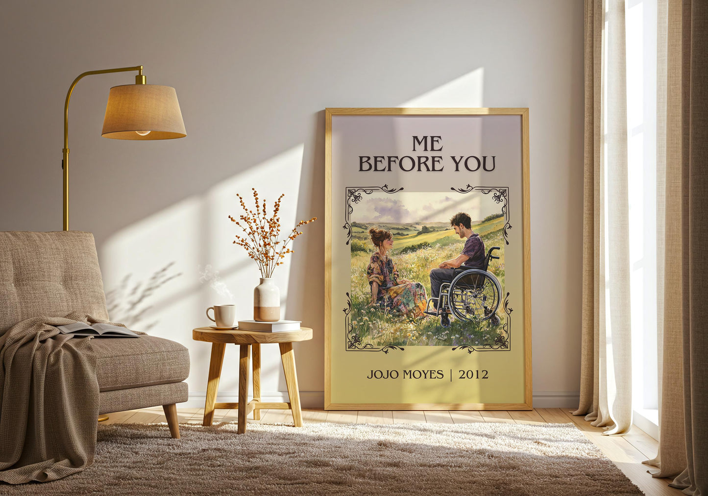 Me Before You by Jojo Moyes High Quality Poster Print. Free Delivery Wall Art. Author & Blurb Book/Novel Minimalist Home Art Gift Cover
