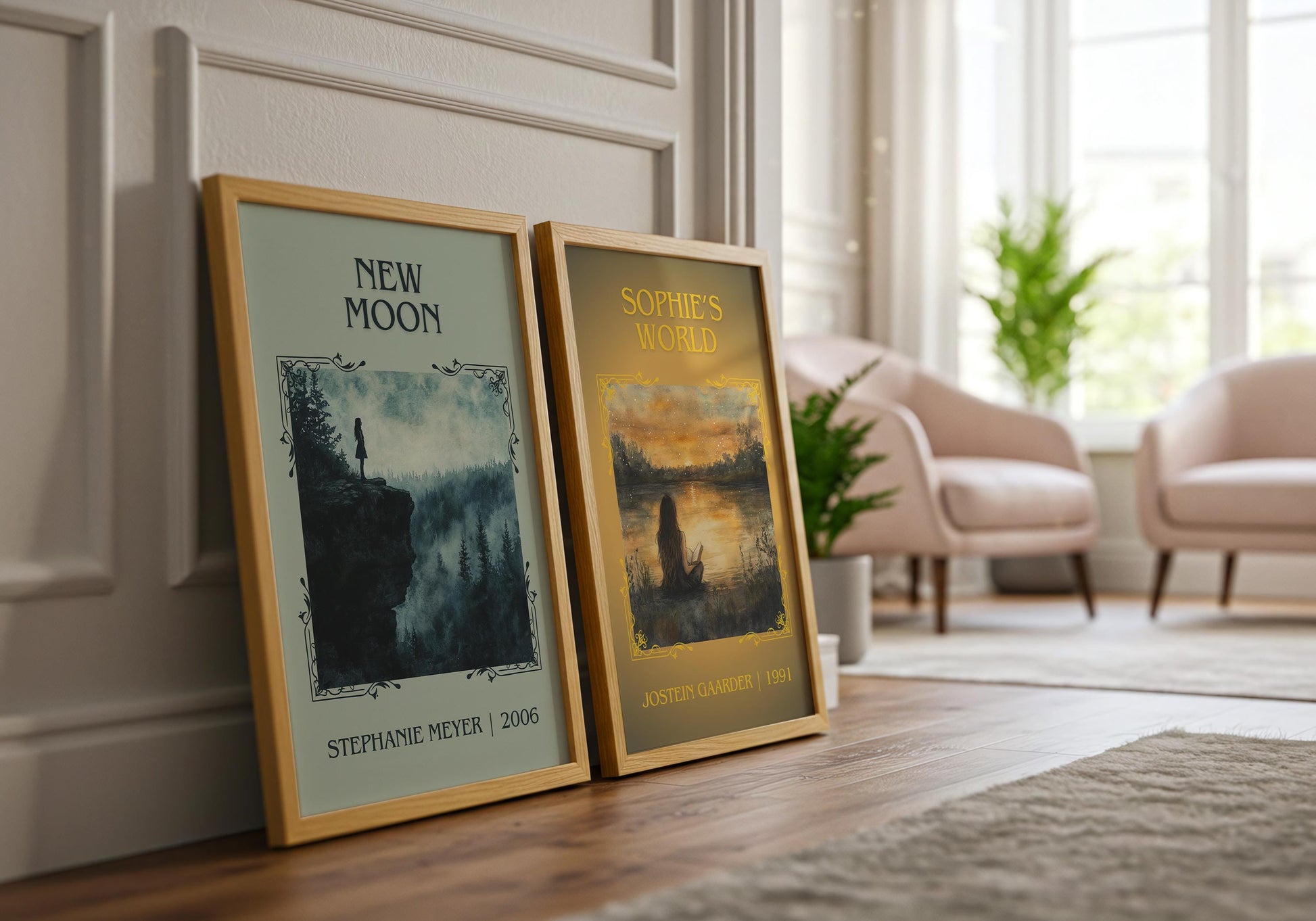 Sophie's World by Justein Gaarder High Quality Poster Print. Free Delivery Wall Art. Author&Blurb Book/Novel Minimalist Home Art Gift Cover