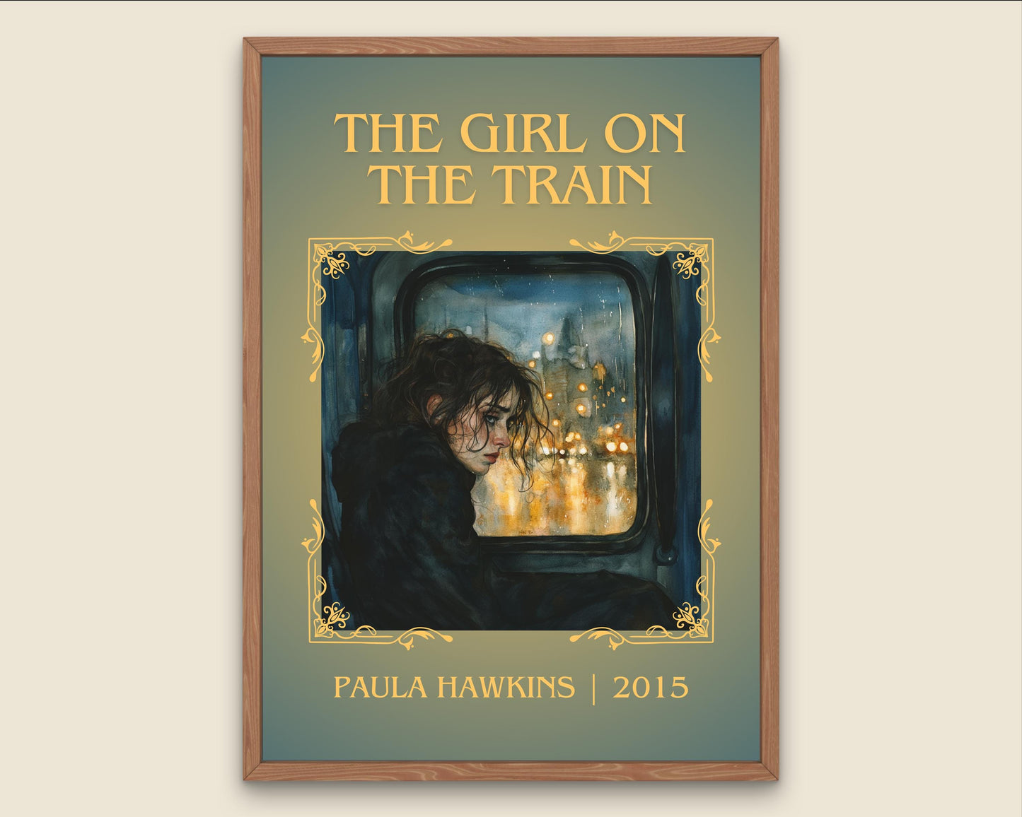 The Girl On The Train by Paula Hawkins High Quality Poster Print. Free Delivery Wall Art. Author & Blurb Book/Novel Minimalist Home Art Gift