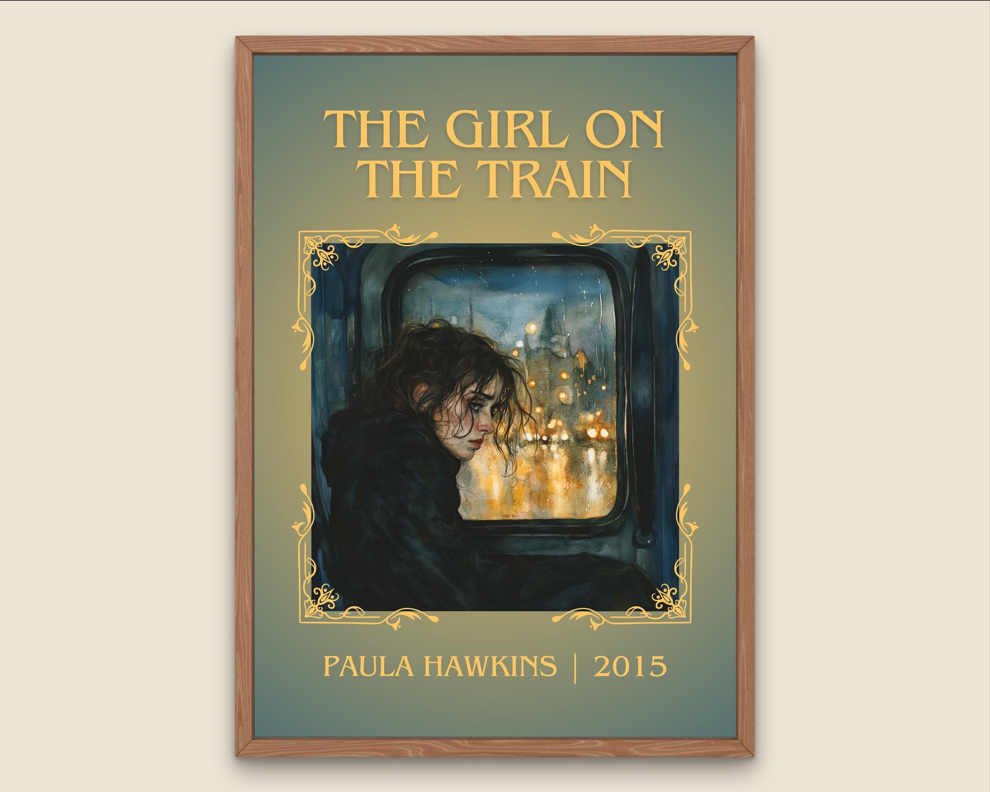 The Girl On The Train by Paula Hawkins High Quality Poster Print. Free Delivery Wall Art. Author & Blurb Book/Novel Minimalist Home Art Gift