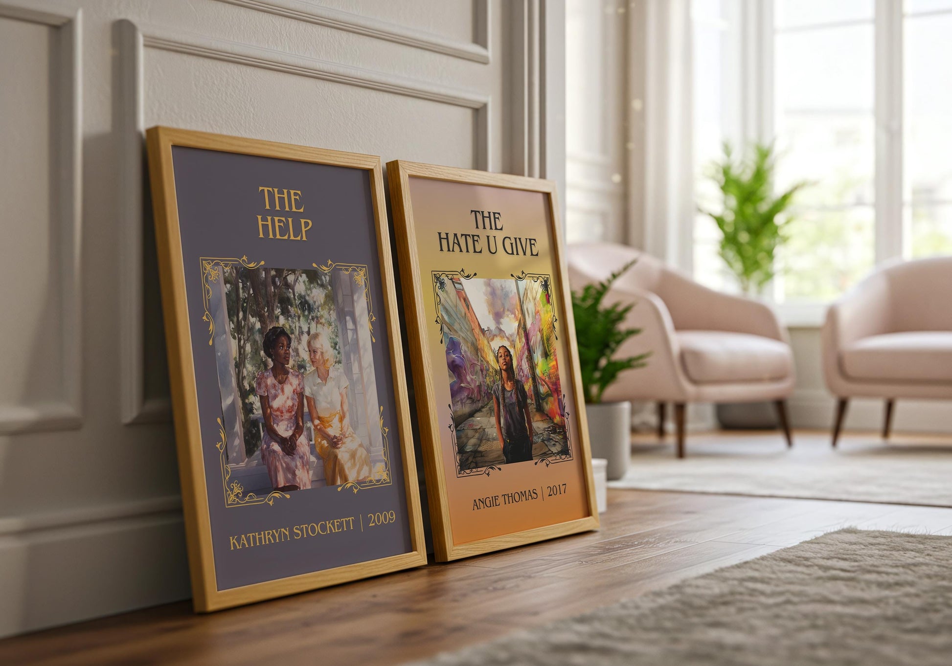 The Hate U Give by Angie Thomas High Quality Poster Print. Free Delivery Wall Art. Author&Blurb Book/Novel Minimalist Home