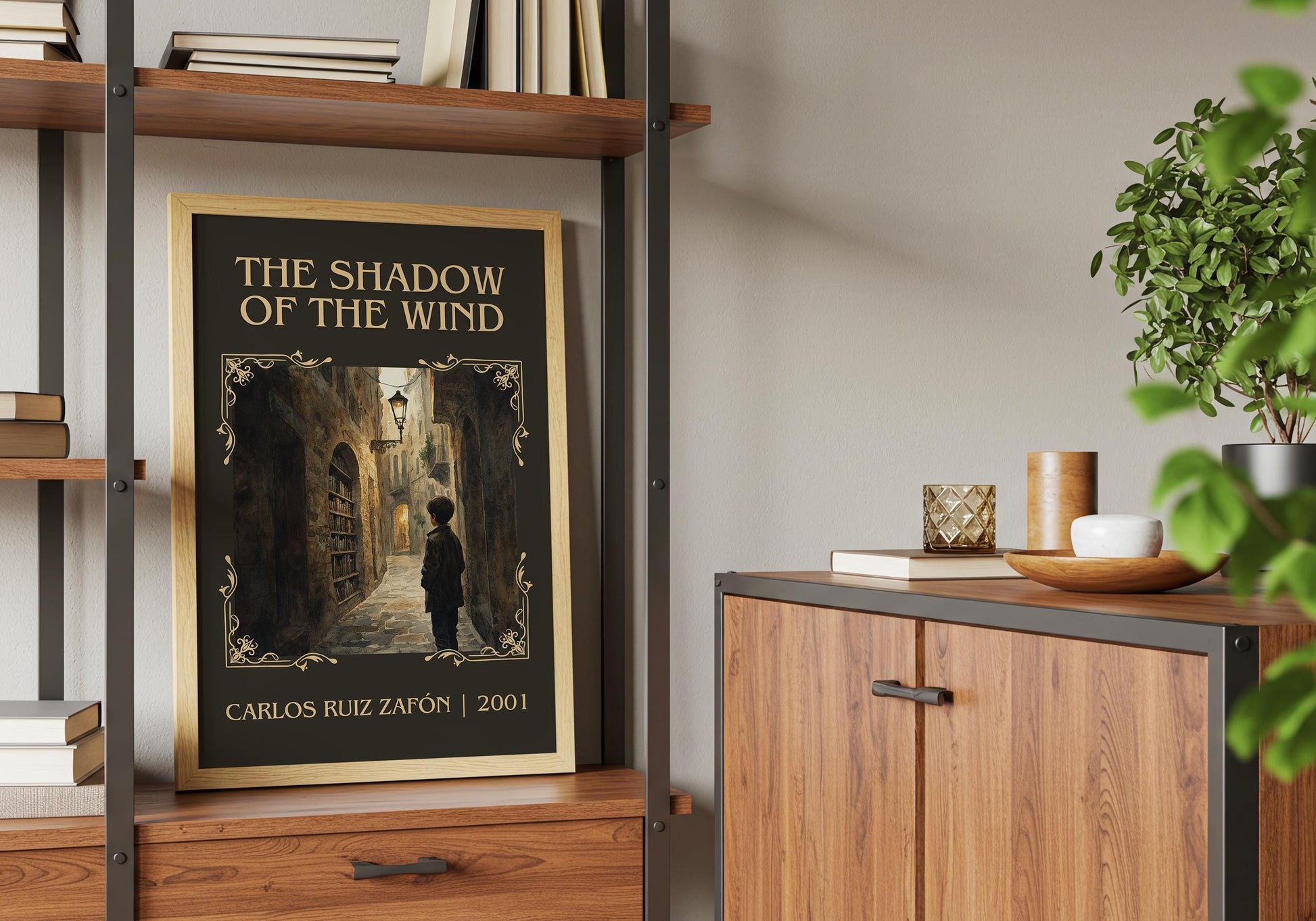 The Shadow Of The Wind by Carlos Ruiz Zafon High Quality Poster Print. Free Delivery Wall Art. Author&Blurb Book/Novel Minimalist Home Gift