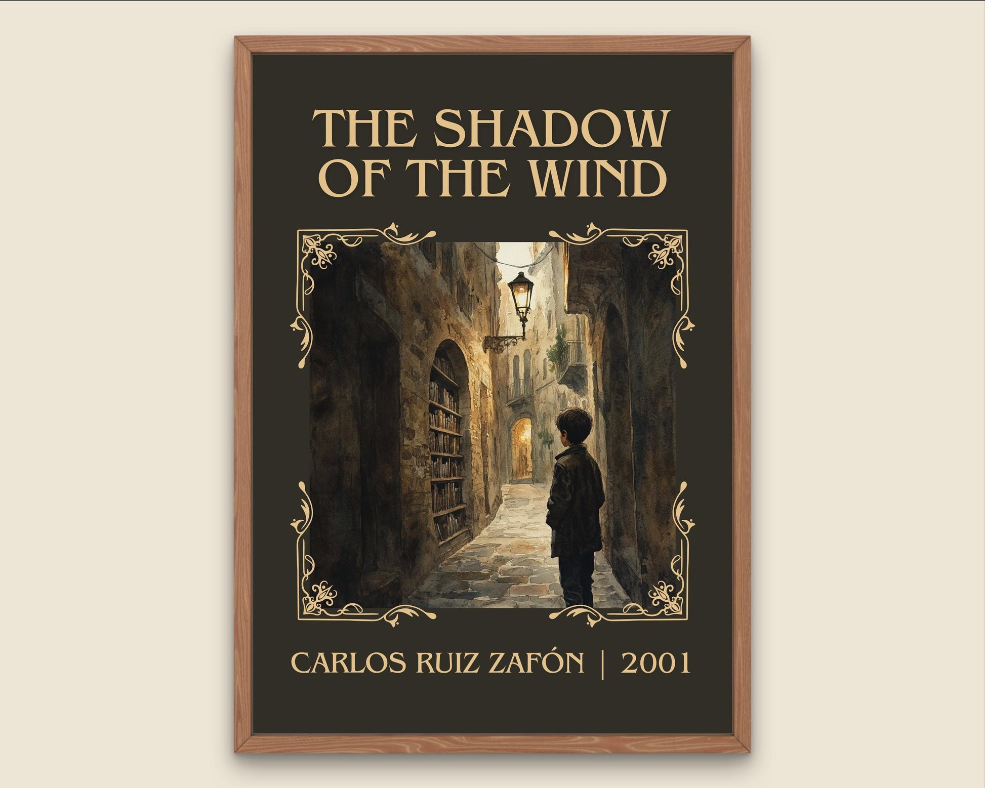 The Shadow Of The Wind by Carlos Ruiz Zafon High Quality Poster Print. Free Delivery Wall Art. Author&Blurb Book/Novel Minimalist Home Gift