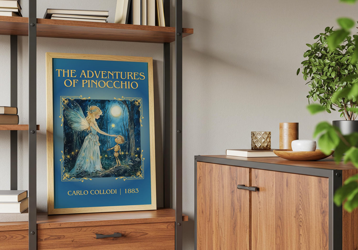 The Adventures Of Pinocchio by Carlos Callodi High Quality Poster Print. Free Delivery Wall Art.Author&Blurb Book/Novel Minimalist Home Gift