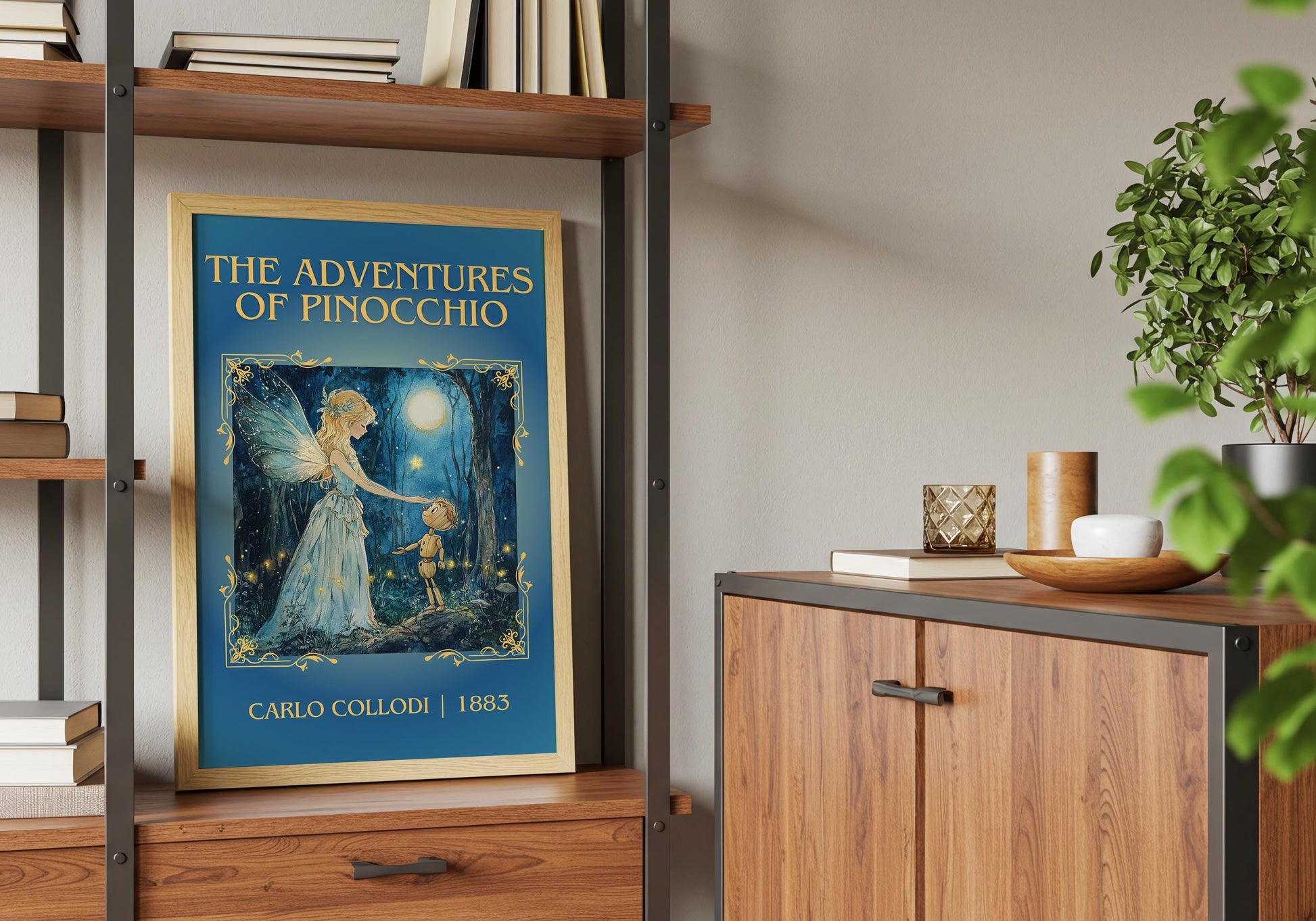 The Adventures Of Pinocchio by Carlos Callodi High Quality Poster Print. Free Delivery Wall Art.Author&Blurb Book/Novel Minimalist Home Gift