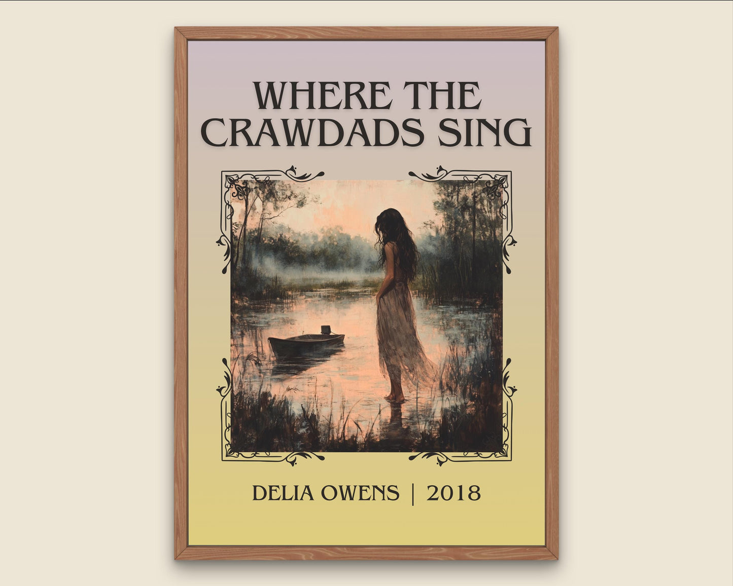 Where The Crawdads Sing by Delia Owens High Quality Poster Print. Free Delivery Wall Art. Author&Blurb Book/Novel Minimalist Home Gift Cover