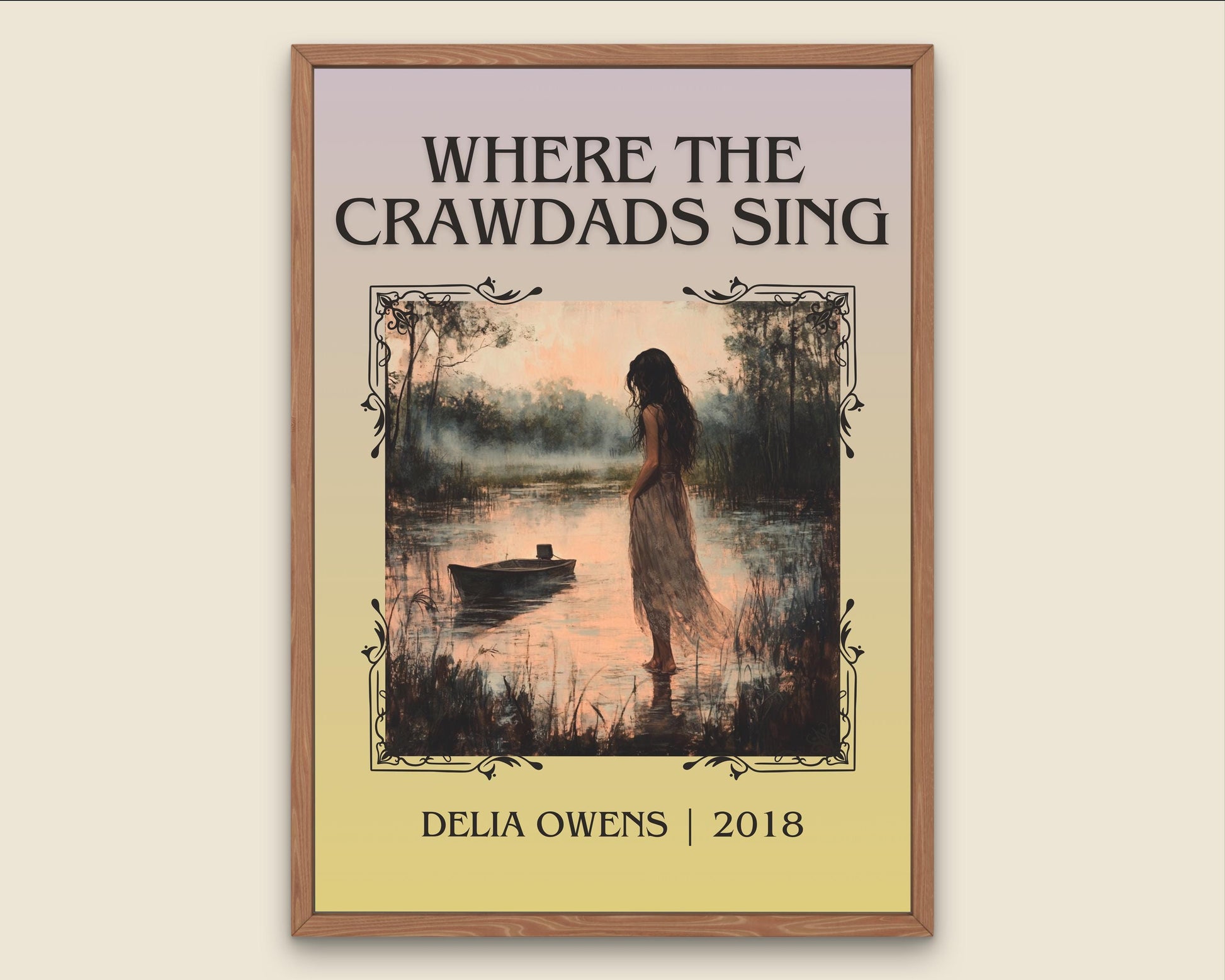 Where The Crawdads Sing by Delia Owens High Quality Poster Print. Free Delivery Wall Art. Author&Blurb Book/Novel Minimalist Home Gift Cover