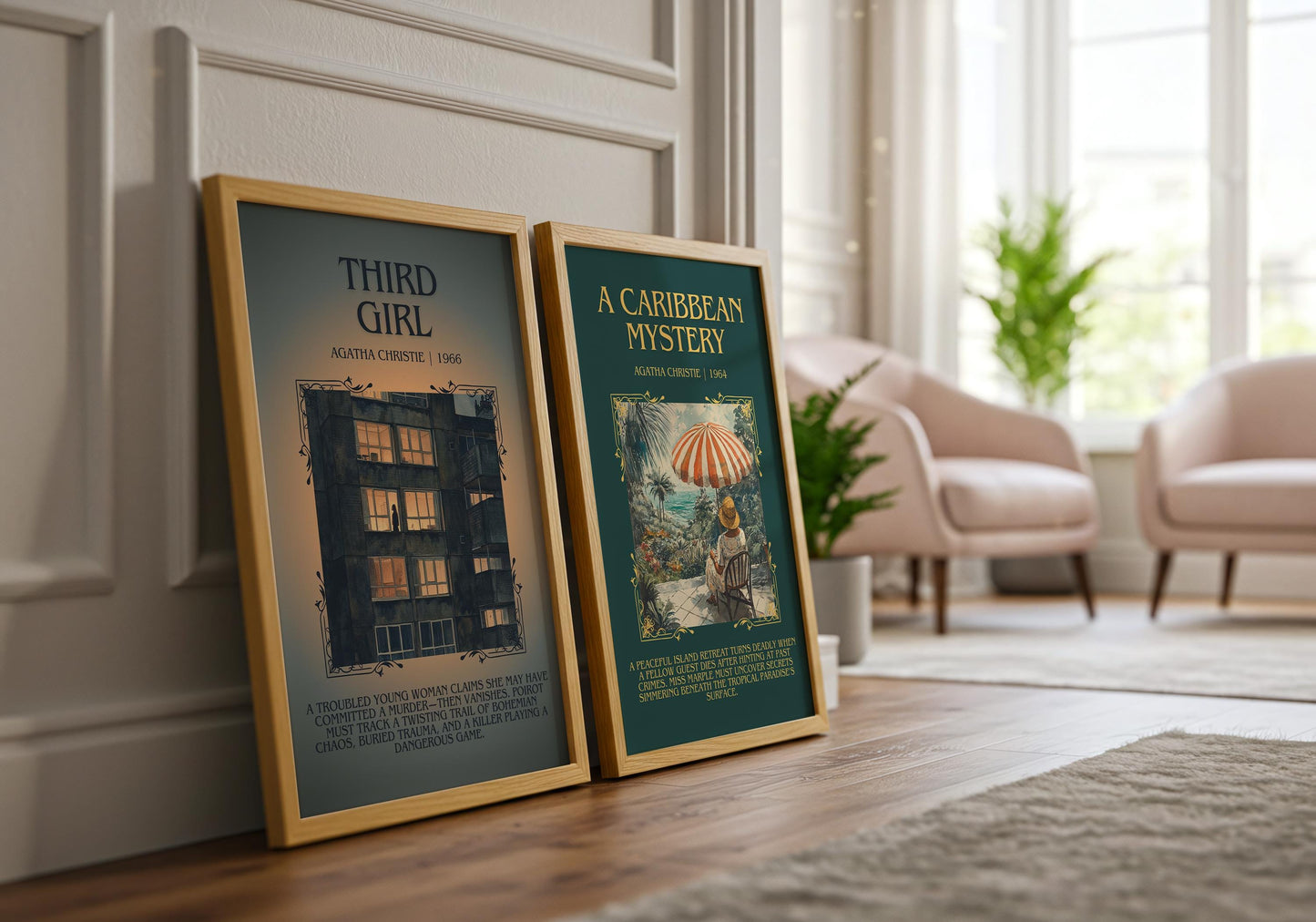 A Caribbean Mystery by Agatha Christie Descriptive, High Quality Poster Print.Free Delivery Wall Art.Author and Blurb Book Artwork Gift Art