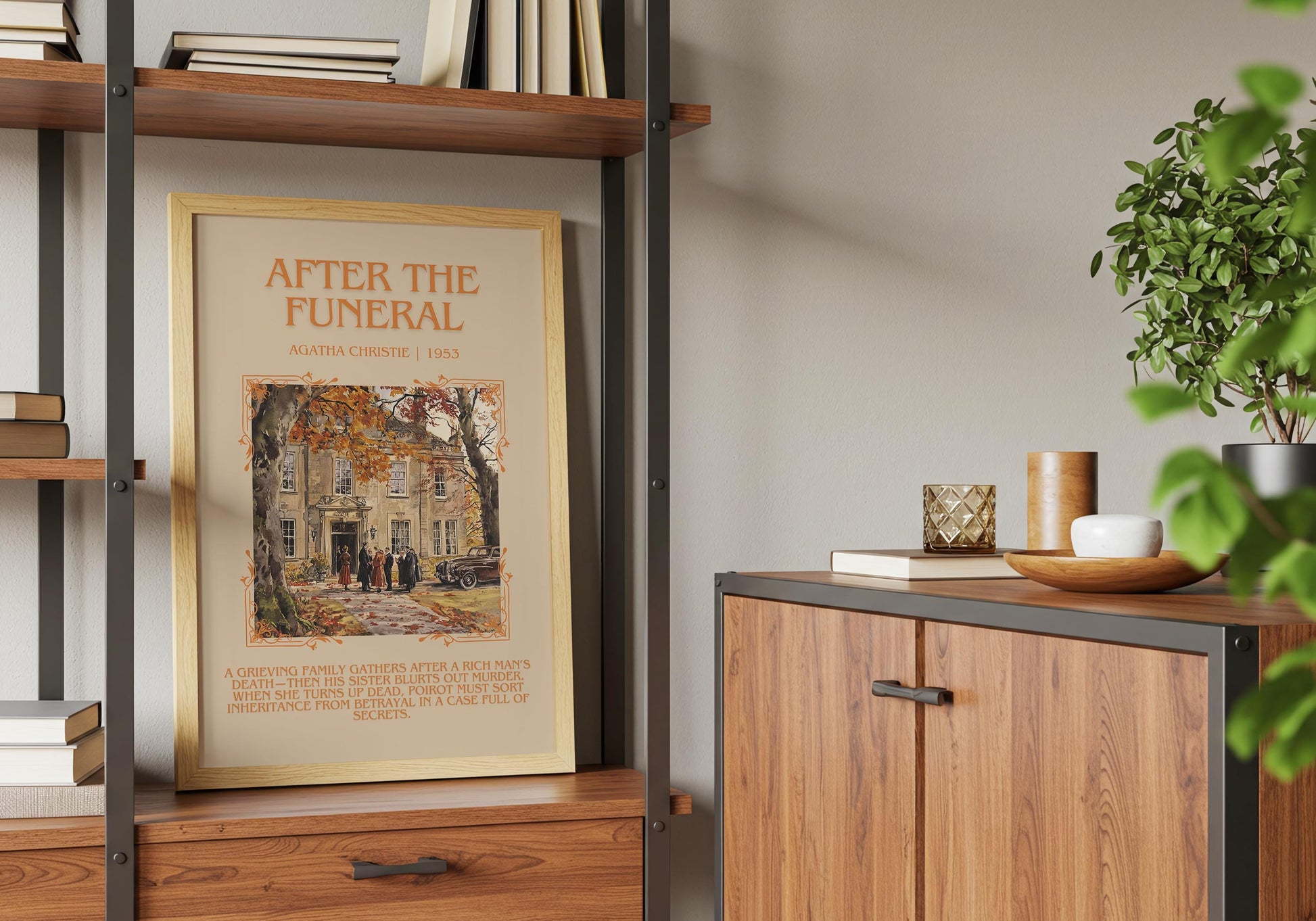 After The Funeral by Agatha Christie Descriptive, High Quality Poster Print.Free Delivery Wall Art.Author and Blurb Book Artwork Gift Art