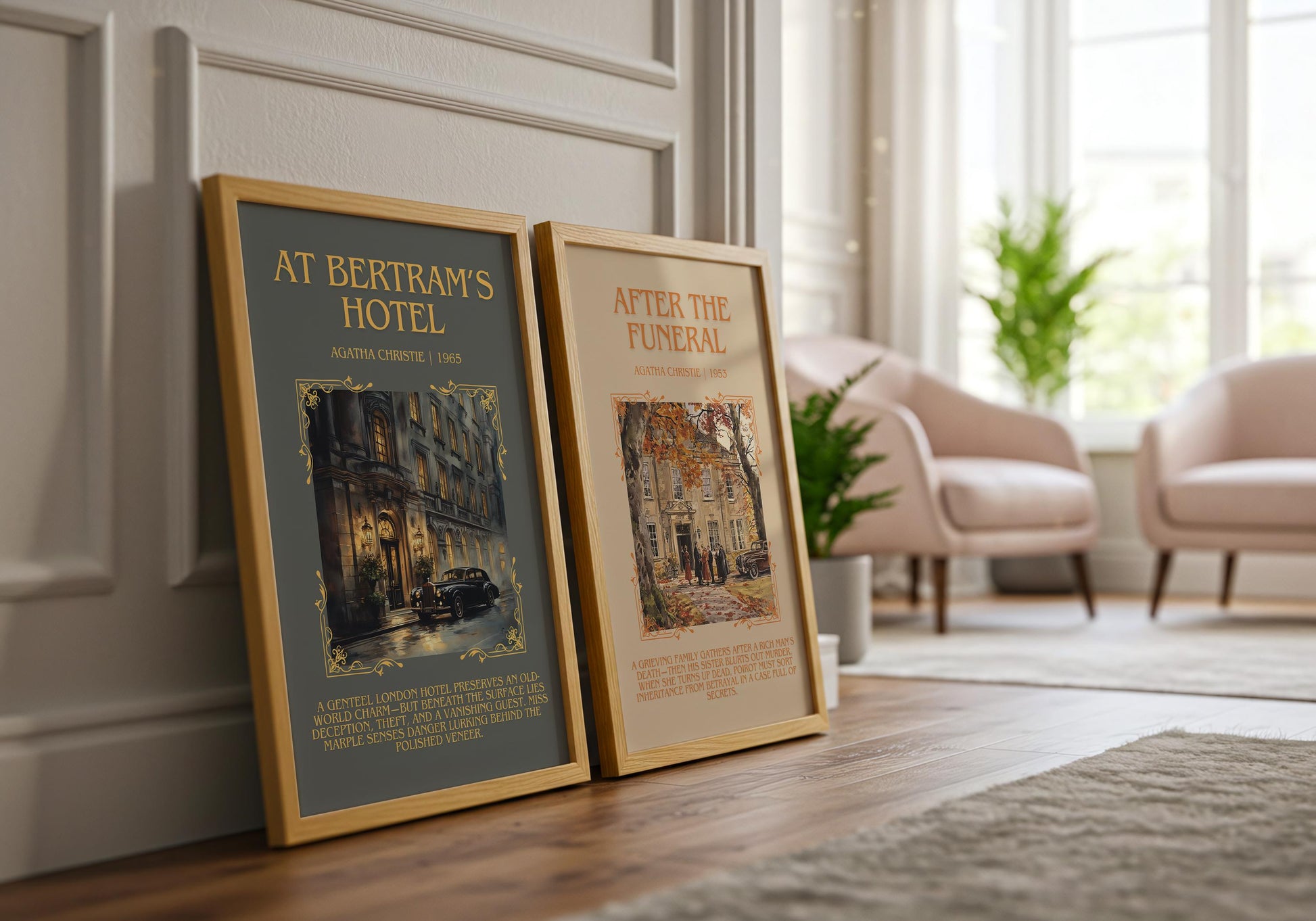 At Betram's Hotel by Agatha Christie Descriptive, High Quality Poster Print.Free Delivery Wall Art.Author and Blurb Book Artwork Gift Art