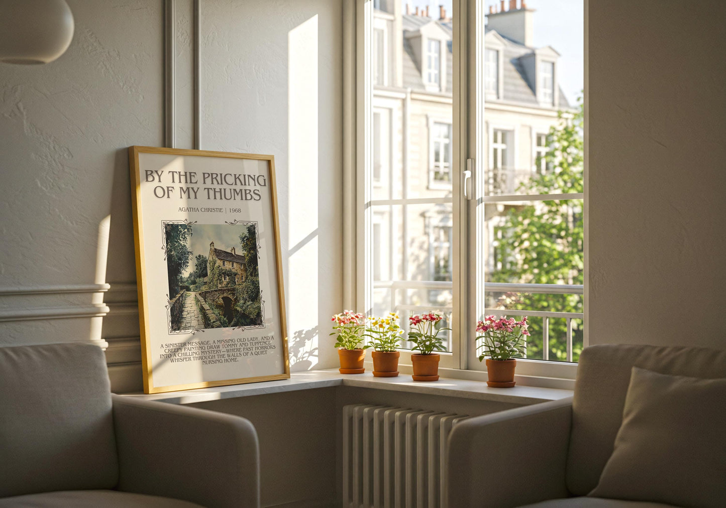 By The Pricking Of My Thumbs by Agatha Christie Descriptive, High Quality Poster Print.Free Delivery Wall Art. Author and Blurb Book Artwork