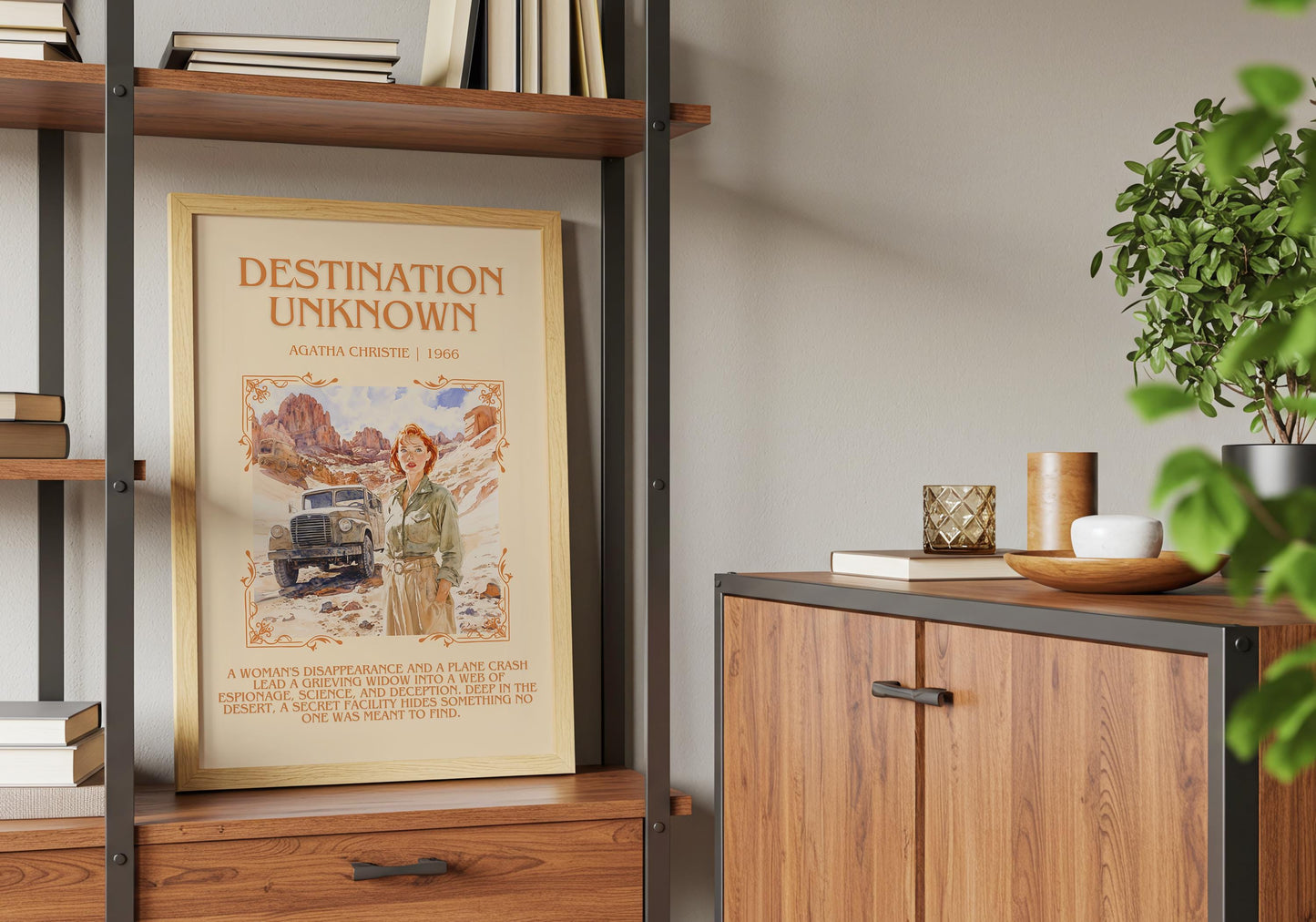 Destination Unknown by Agatha Christie Descriptive, High Quality Poster Print.Free Delivery Wall Art. Author and Blurb Book Artwork