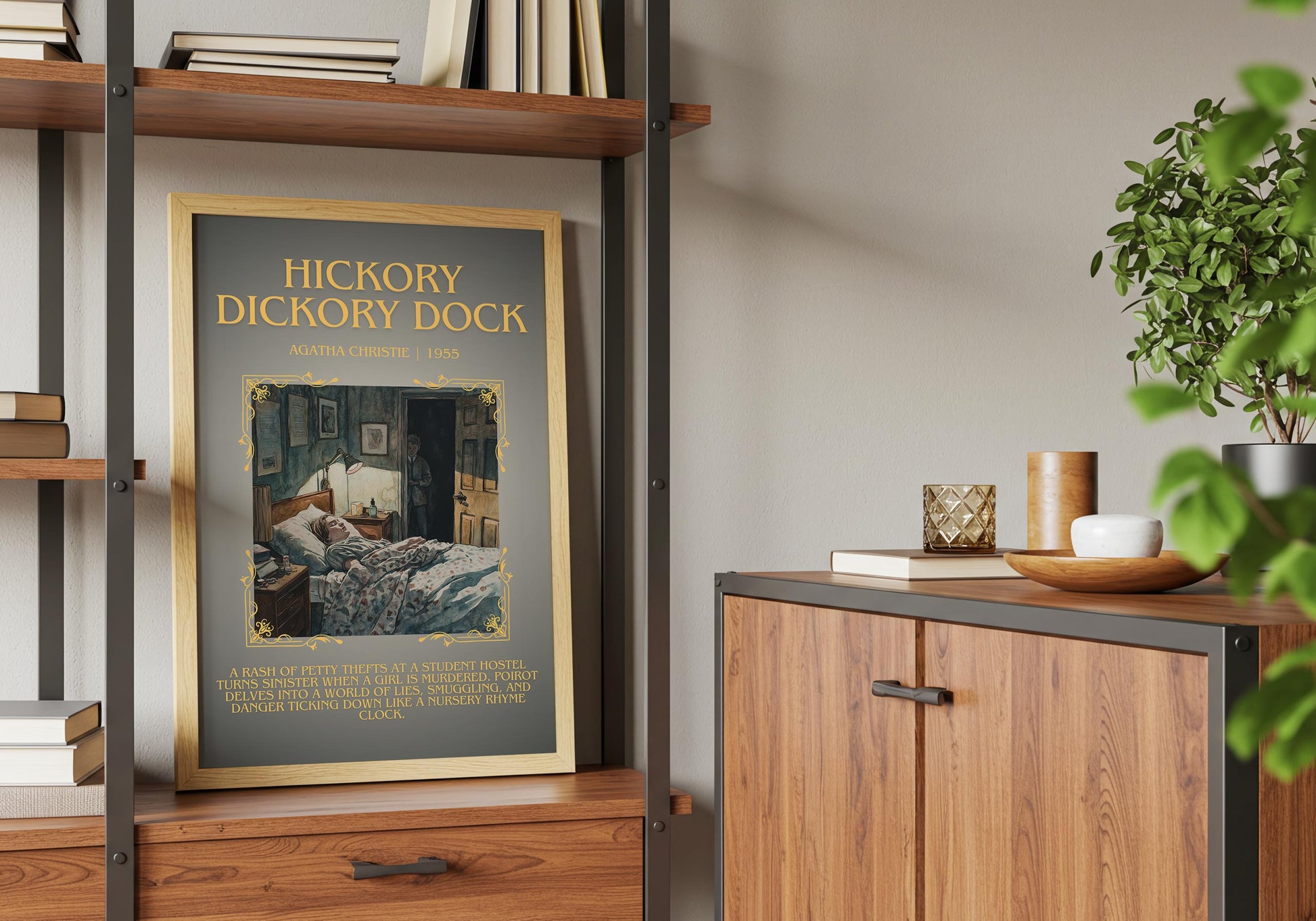 Hickory Dickory Dock by Agatha Christie Descriptive, High Quality Poster Print.Free Delivery Wall Art. Author and Blurb Book Artwork