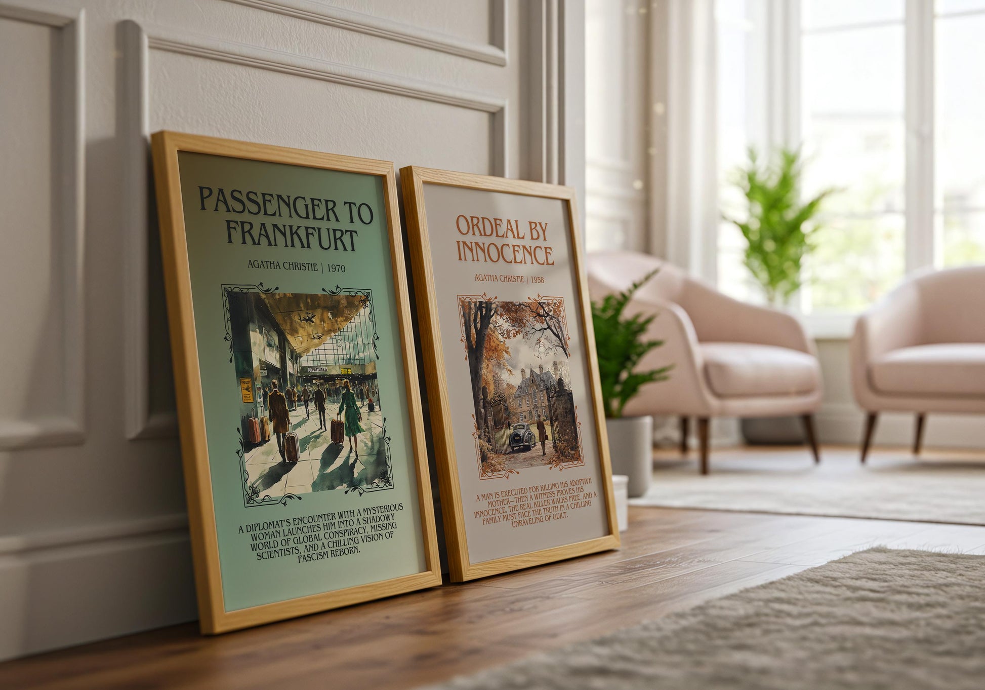 Ordeal By Innocence by Agatha Christie Descriptive, High Quality Poster Print.Free Delivery Wall Art. Author & Blurb Book Artwork Cover Gift