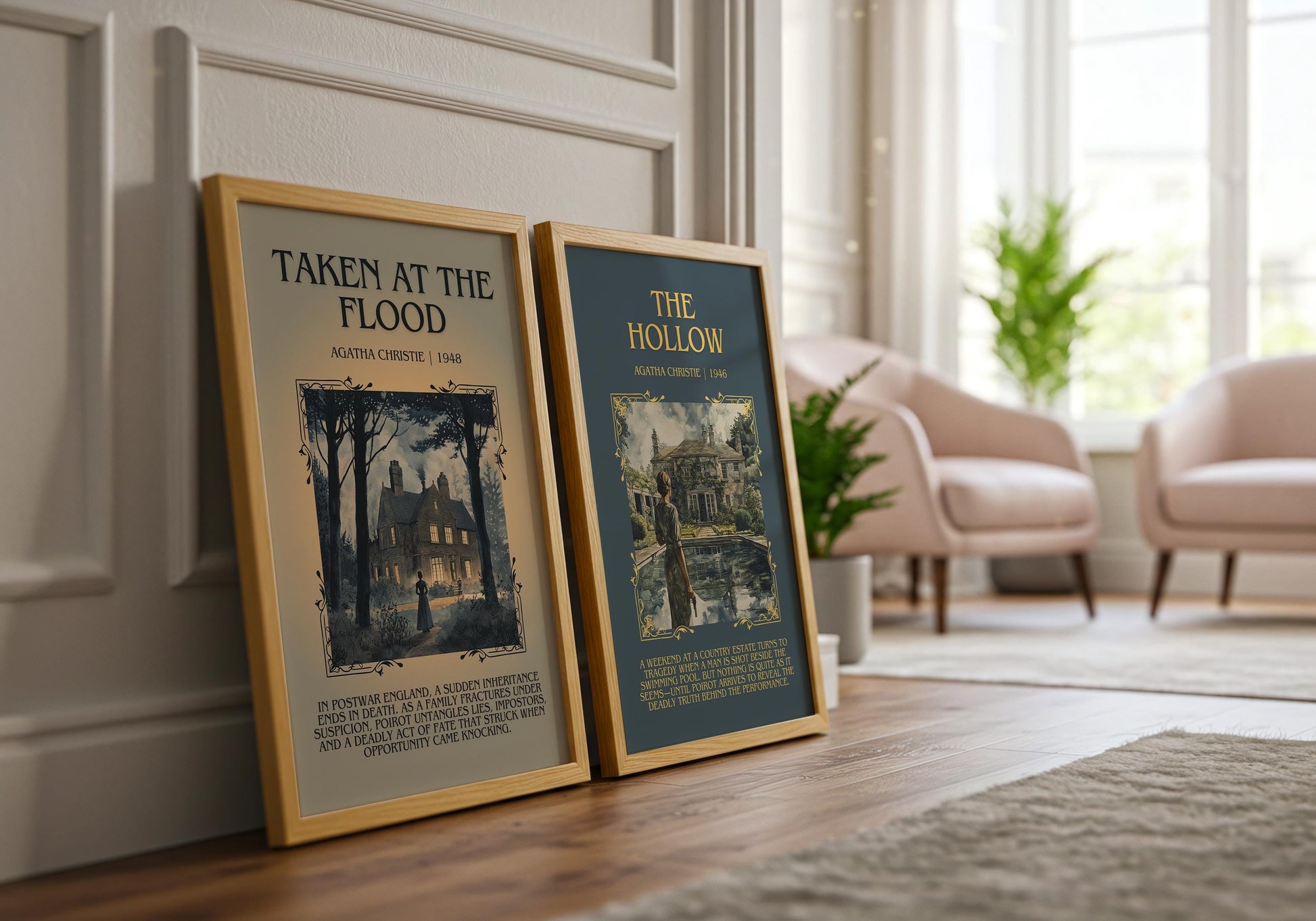 Taken At The Flood by Agatha Christie Descriptive, High Quality Poster Print.Free Delivery Wall Art. Author & Blurb Book Artwork Cover
