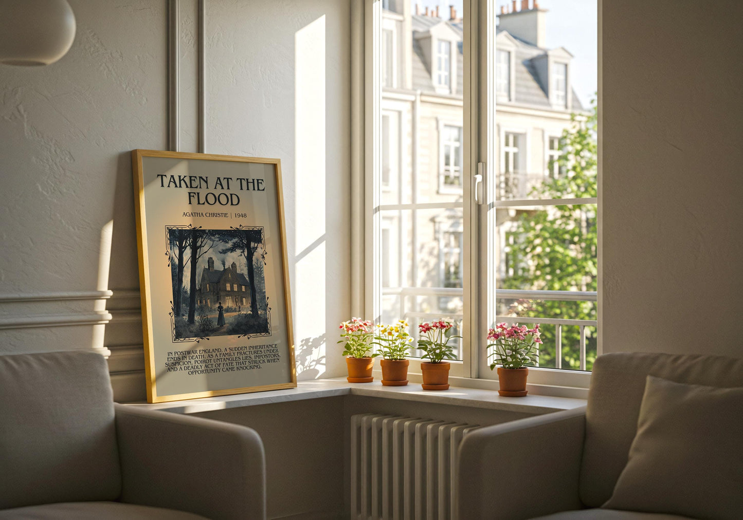Taken At The Flood by Agatha Christie Descriptive, High Quality Poster Print.Free Delivery Wall Art. Author & Blurb Book Artwork Cover