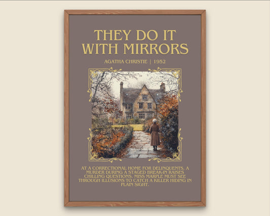 They Do It With Mirrors by Agatha Christie Descriptive, High Quality Poster Print.Free Delivery Wall Art Author&Blurb Book Art