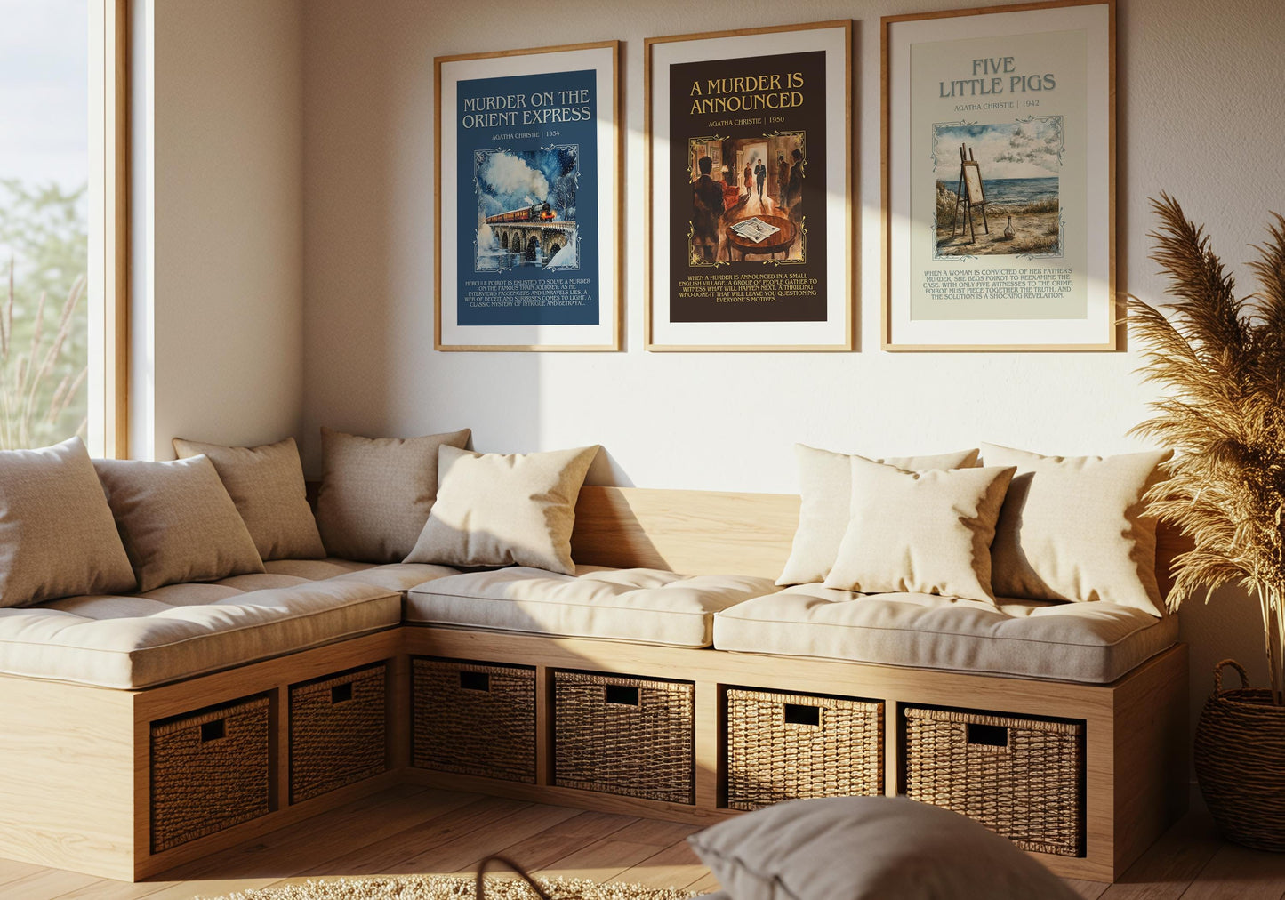 A Murder Is Announced by Agatha Christie Descriptive, High Quality Poster Print. Free Delivery Wall Art. Author and Blurb Book Artwork