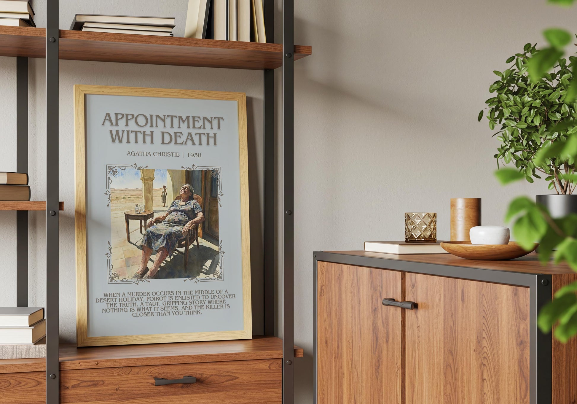 Appointment With Death by Agatha Christie Descriptive, High Quality Poster Print. Free Delivery Wall Art. Author and Blurb Book Artwork