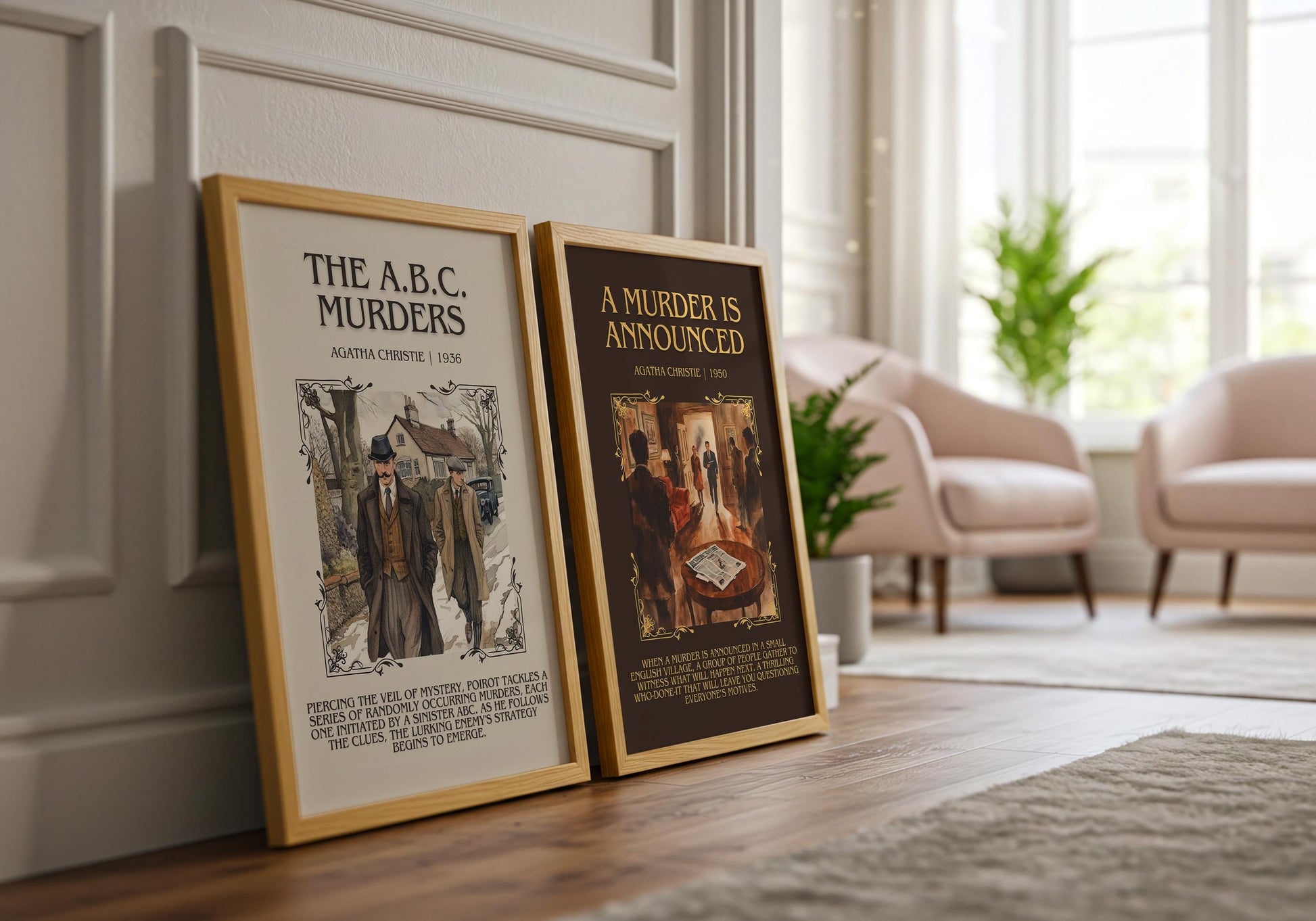 The ABC Murders by Agatha Christie Descriptive, High Quality Poster Print. Free Delivery Wall Art.Author and Blurb Book Artwork