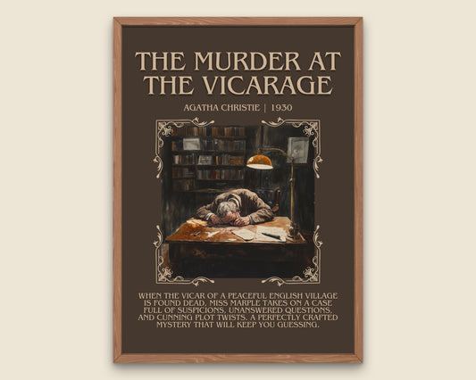 The Murder At The Vicarage by Agatha Christie Descriptive, High Quality Poster Print. Free Delivery Wall Art.Author and Blurb Book Artwork