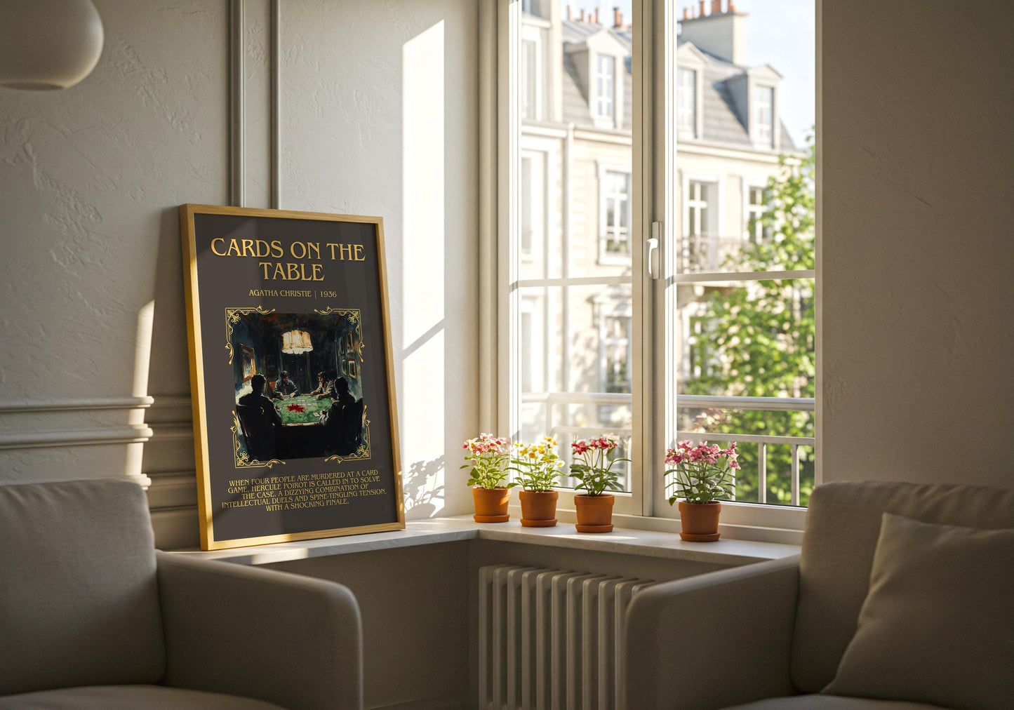 Cards On The Table by Agatha Christie Descriptive, High Quality Poster Print. Free Delivery Wall Art.Author and Blurb Book Artwork