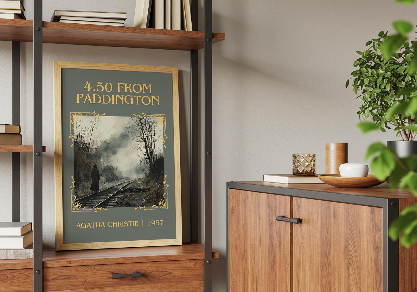 4.50 From Paddington by Agatha Christie High Quality Poster Print.Free Delivery Wall Art. Author&Blurb Book/Novel Minimalist Home Gift Cover