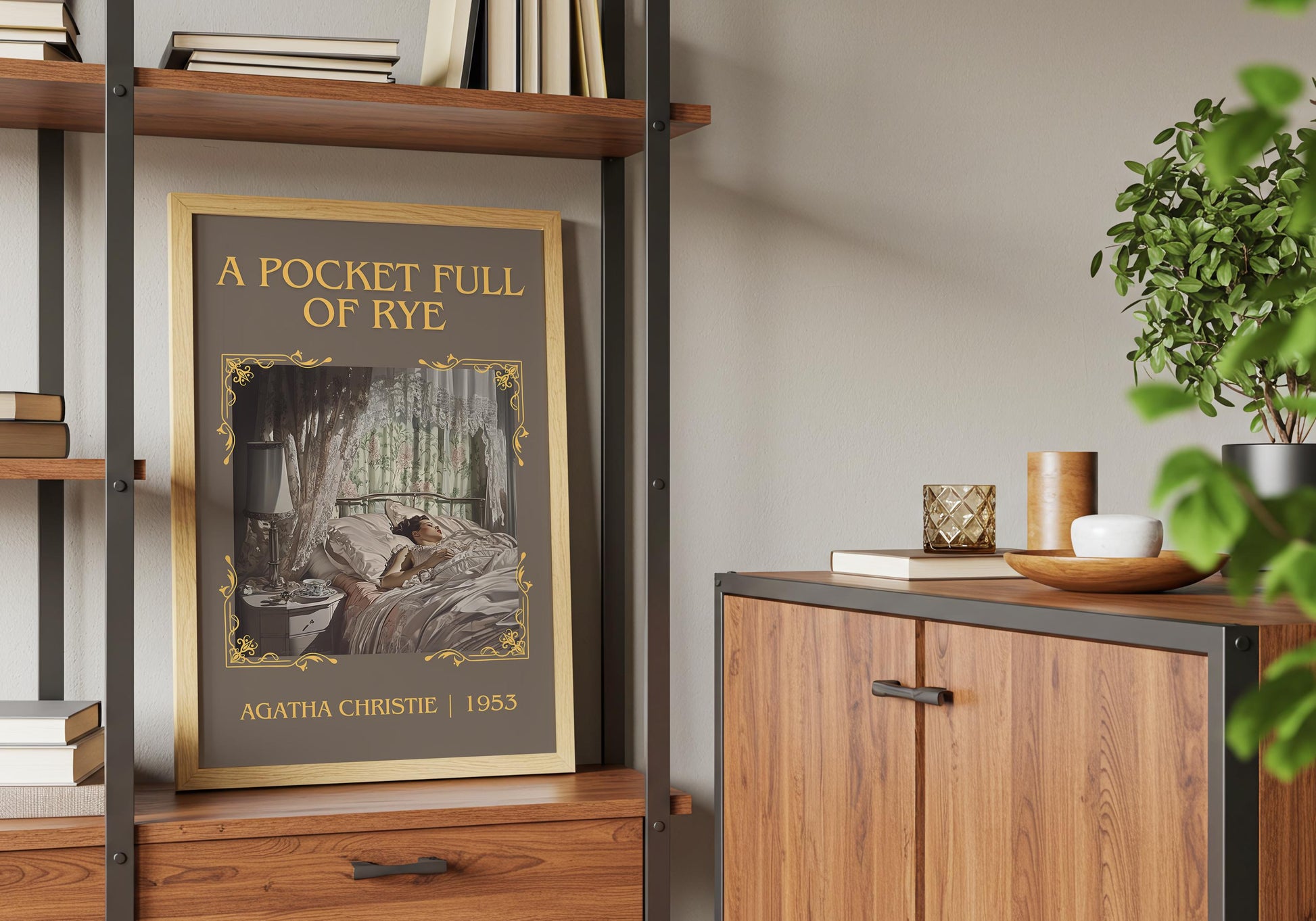 A Pocket Full Of Rye by Agatha Christie High Quality Poster Print.Free Delivery Wall Art. Author&Blurb Book/Novel Minimalist Home Gift Cover