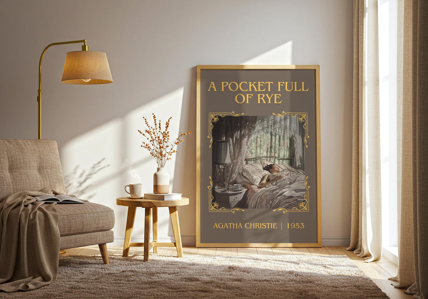 A Pocket Full Of Rye by Agatha Christie High Quality Poster Print.Free Delivery Wall Art. Author&Blurb Book/Novel Minimalist Home Gift Cover