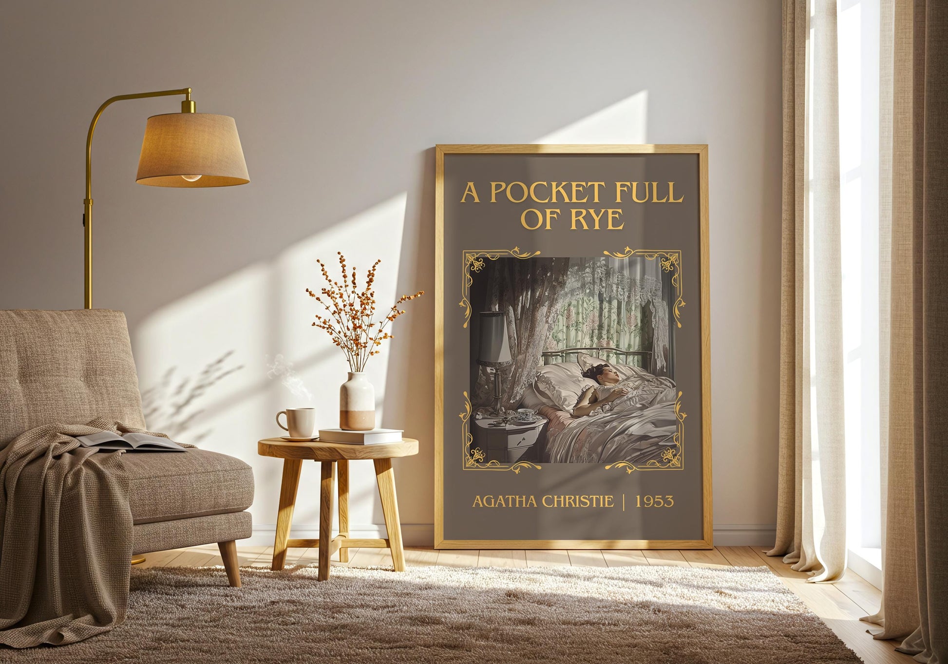 A Pocket Full Of Rye by Agatha Christie High Quality Poster Print.Free Delivery Wall Art. Author&Blurb Book/Novel Minimalist Home Gift Cover