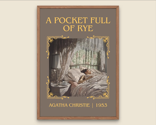 A Pocket Full Of Rye by Agatha Christie High Quality Poster Print.Free Delivery Wall Art. Author&Blurb Book/Novel Minimalist Home Gift Cover