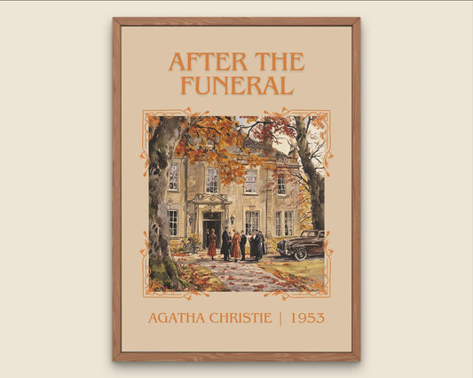 After The Funeral by Agatha Christie High Quality Poster Print.Free Delivery Wall Art. Author&Blurb Book/Novel Minimalist Home Gift Cover